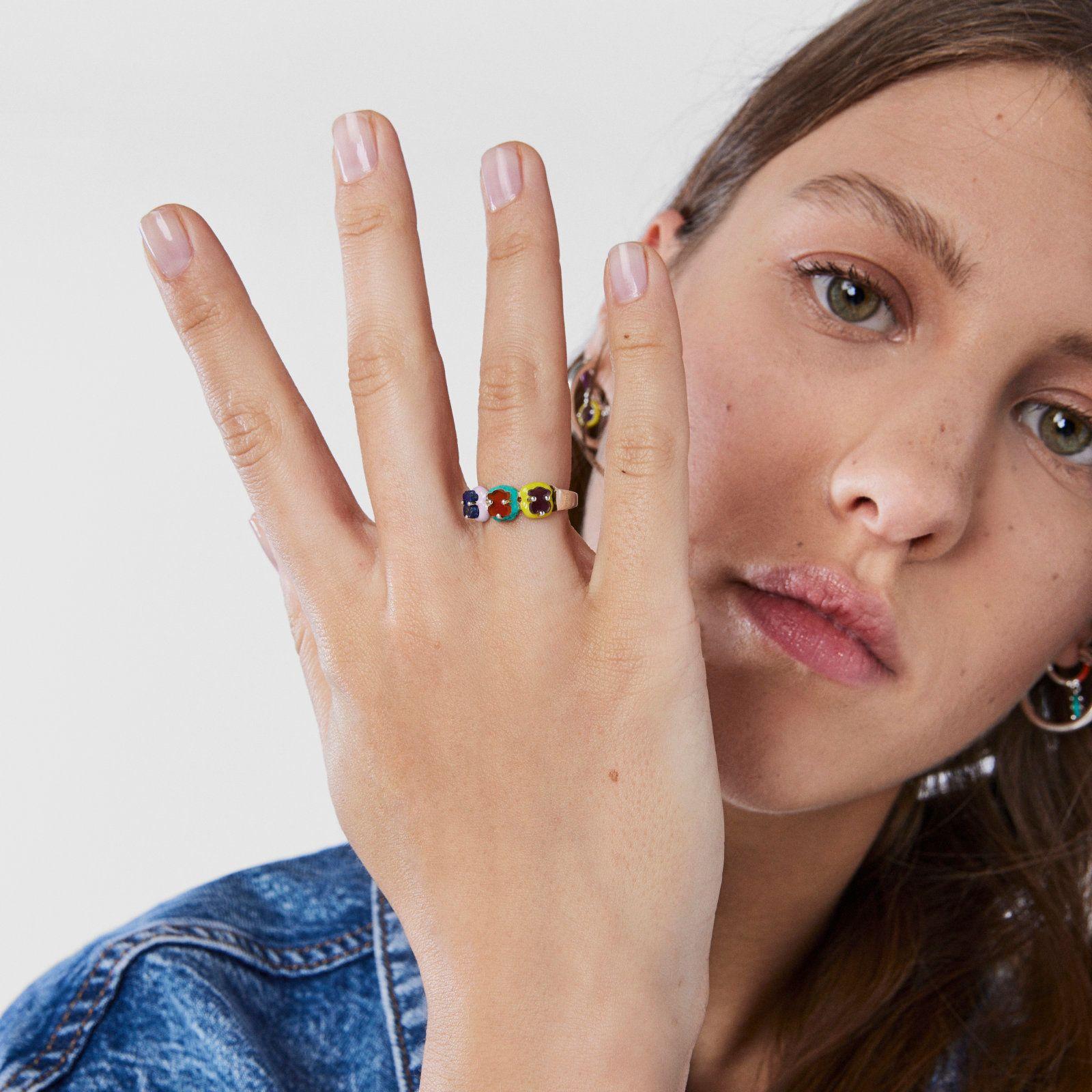 Anillo de plata con motivo oso de gemas Vibrant Colors Tous-3