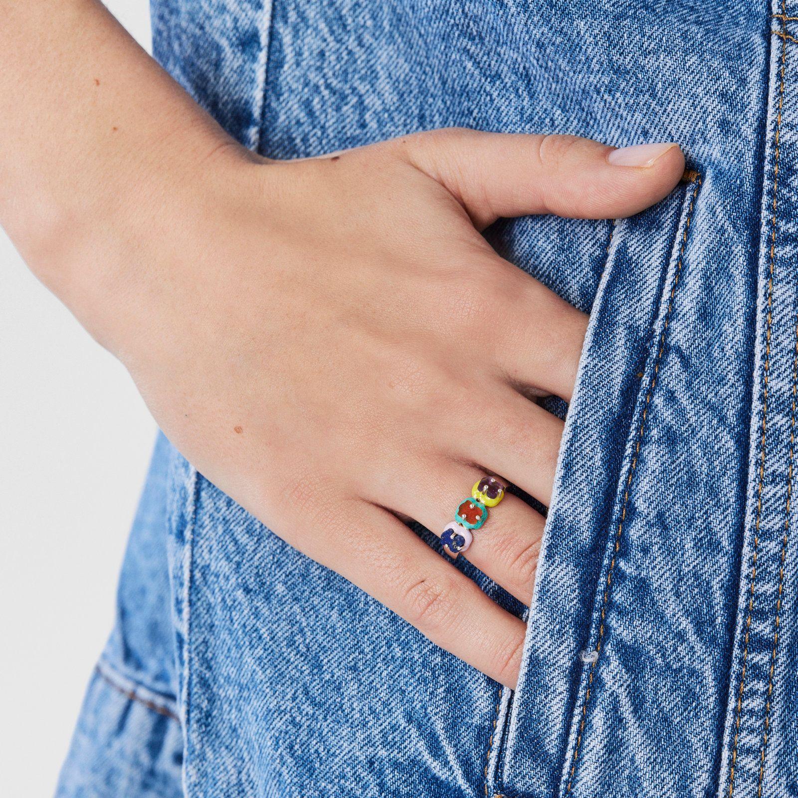 Anillo de plata con motivo oso de gemas Vibrant Colors Tous-4