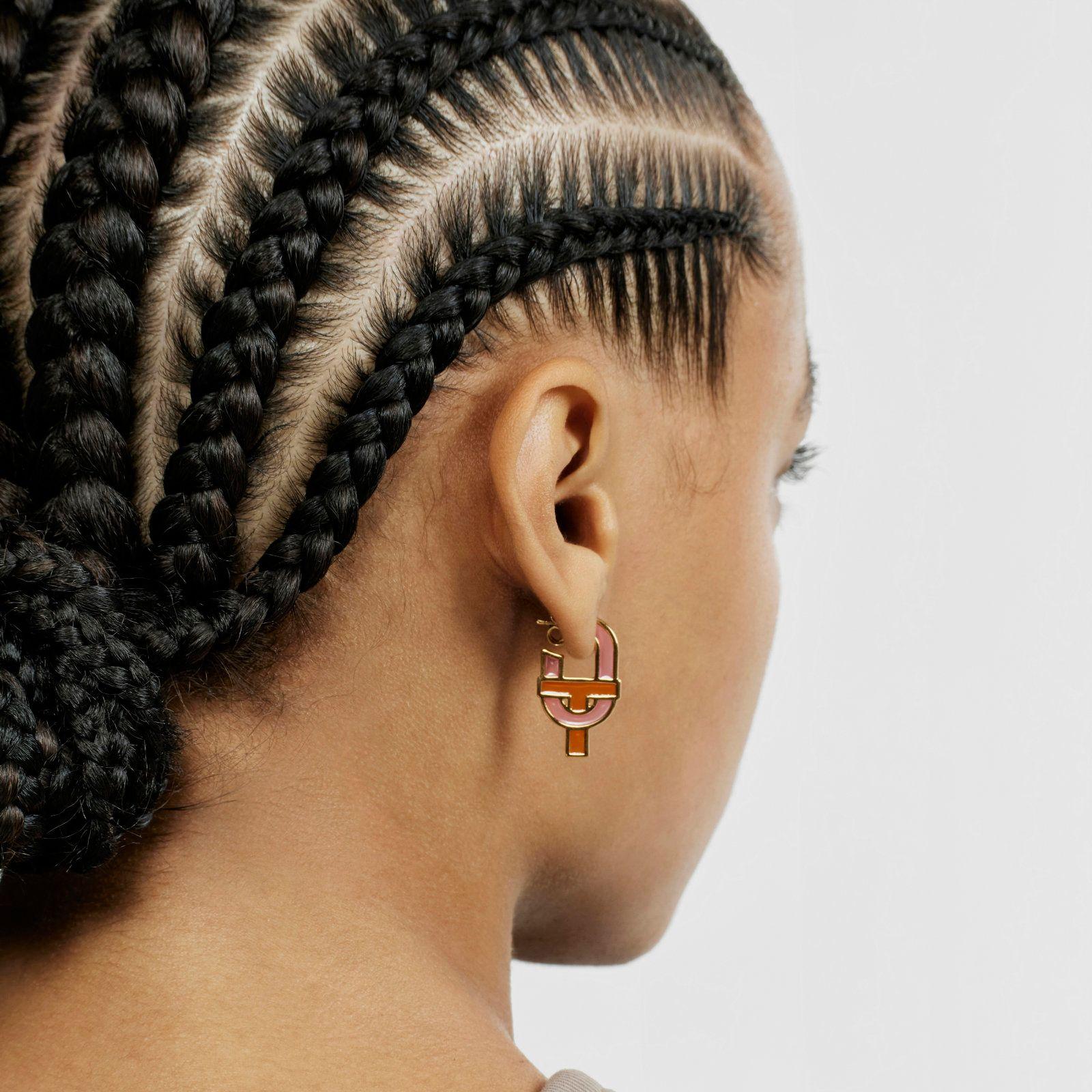 Aros con baño de oro 18 kt sobre plata y esmalte-3