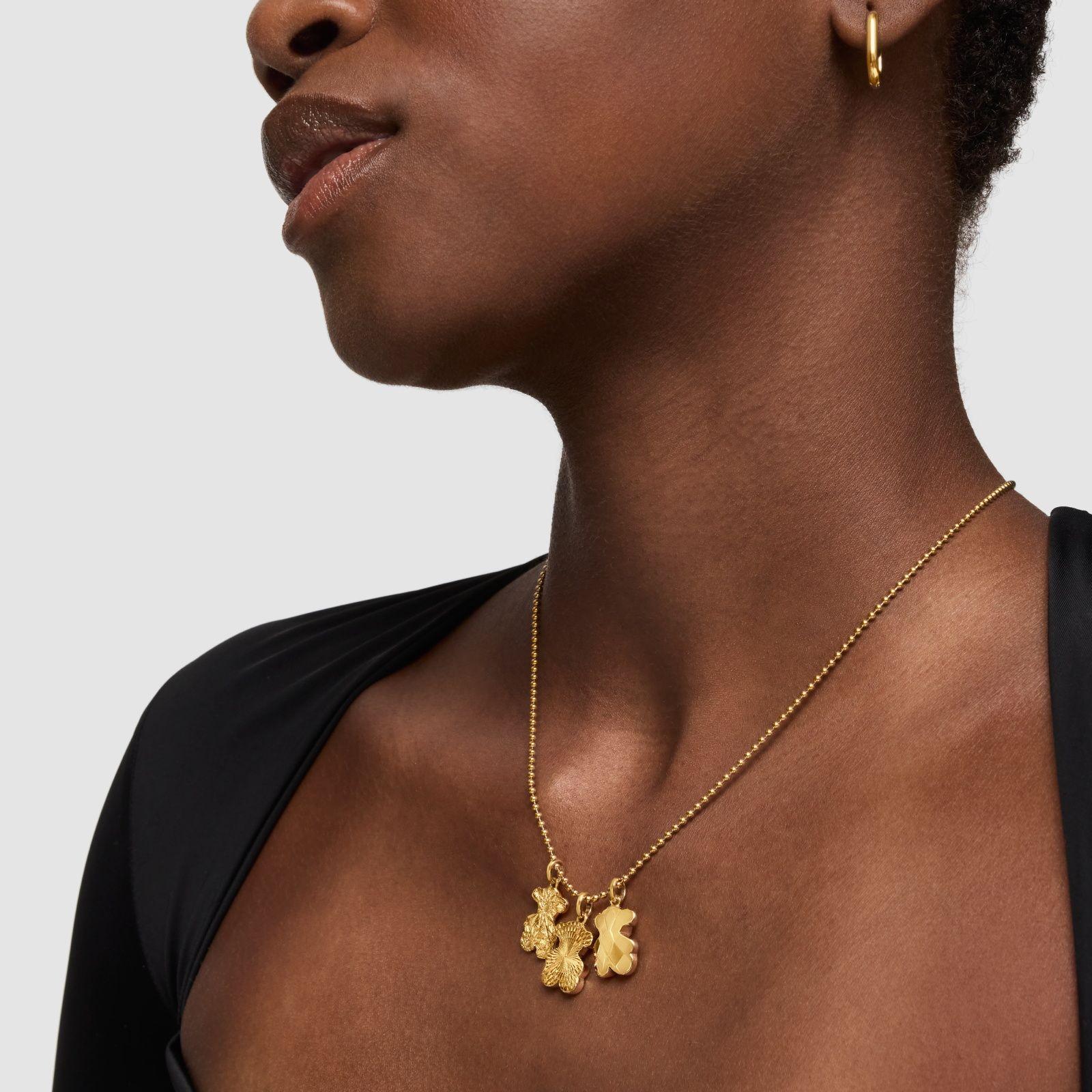 Colgante oso texturizado oro 18 kt sobre plata Sweet Dolls-4