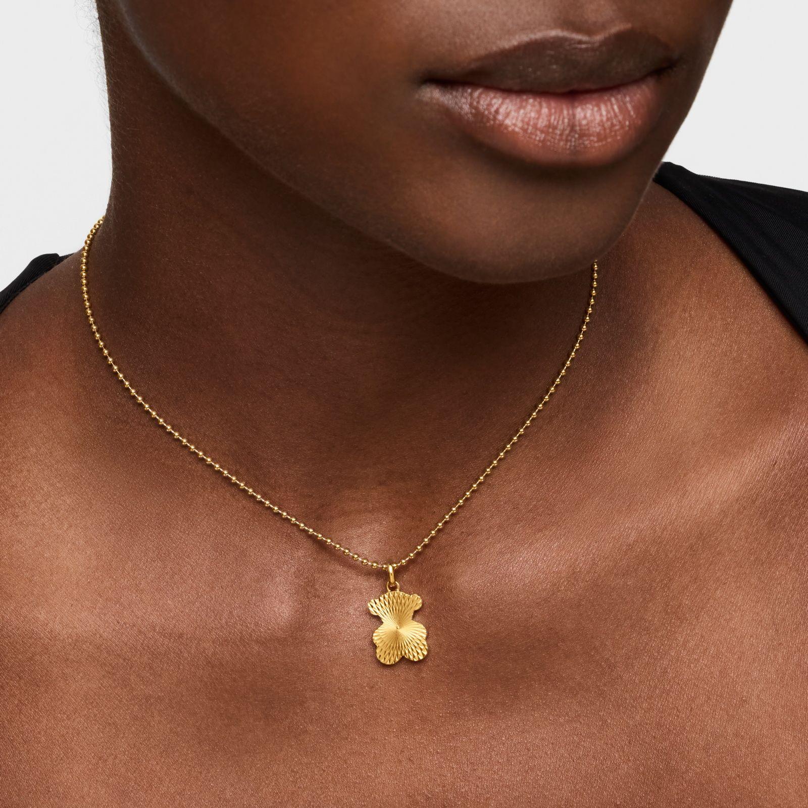 Colgante oso texturizado oro 18 kt sobre plata Sweet Dolls-5