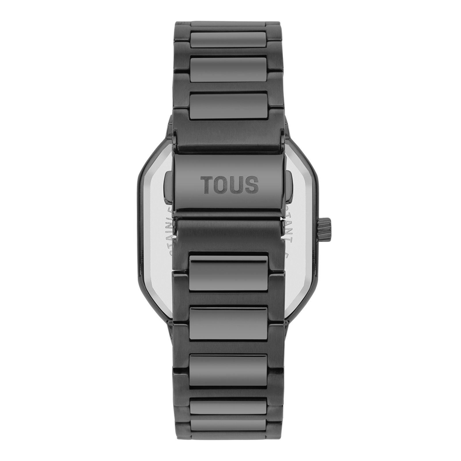 Reloj analógico con brazalete acero IP negro Lit-2