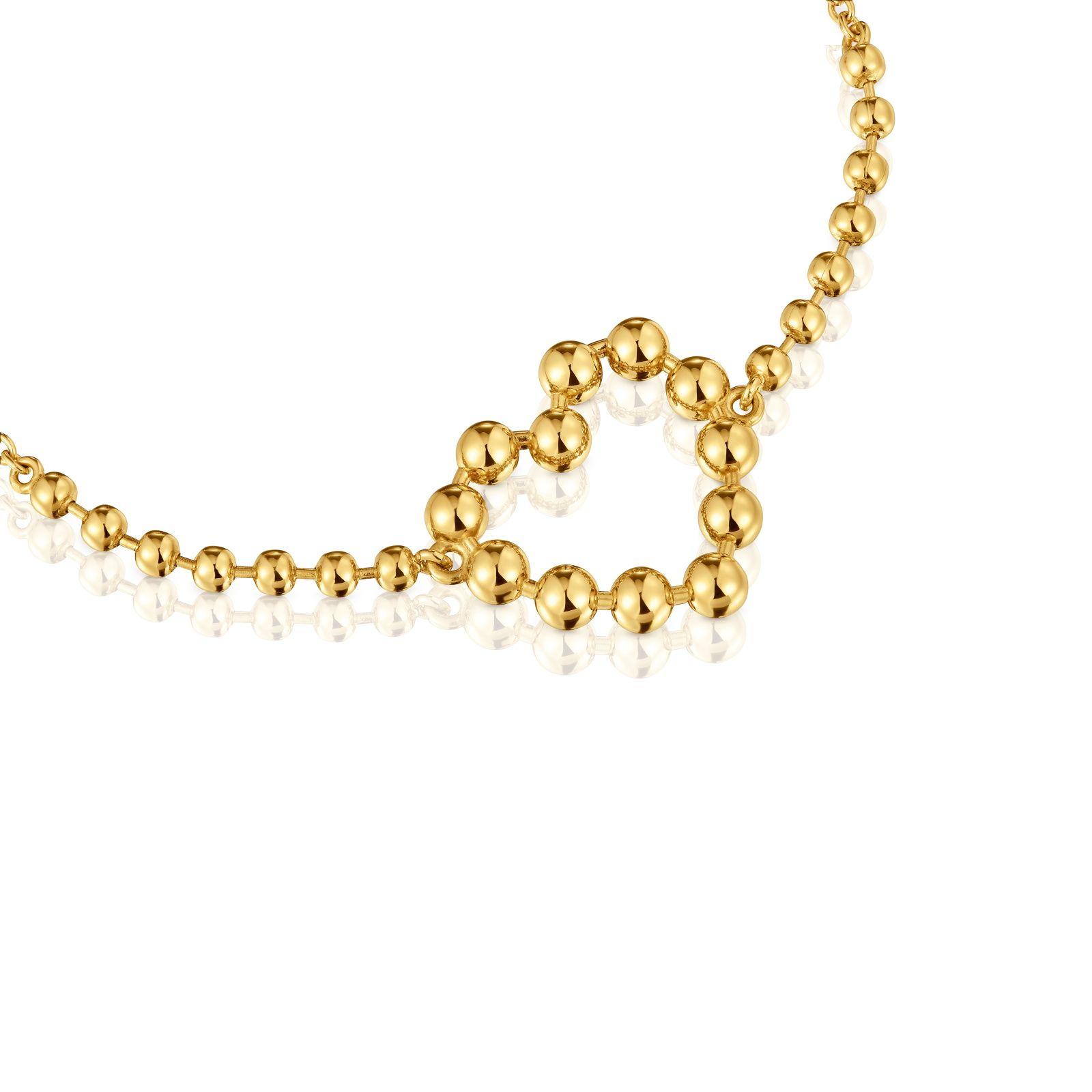 Pulsera cadena corazón con baño de oro 18 kt sobre plata Sugar Party-2