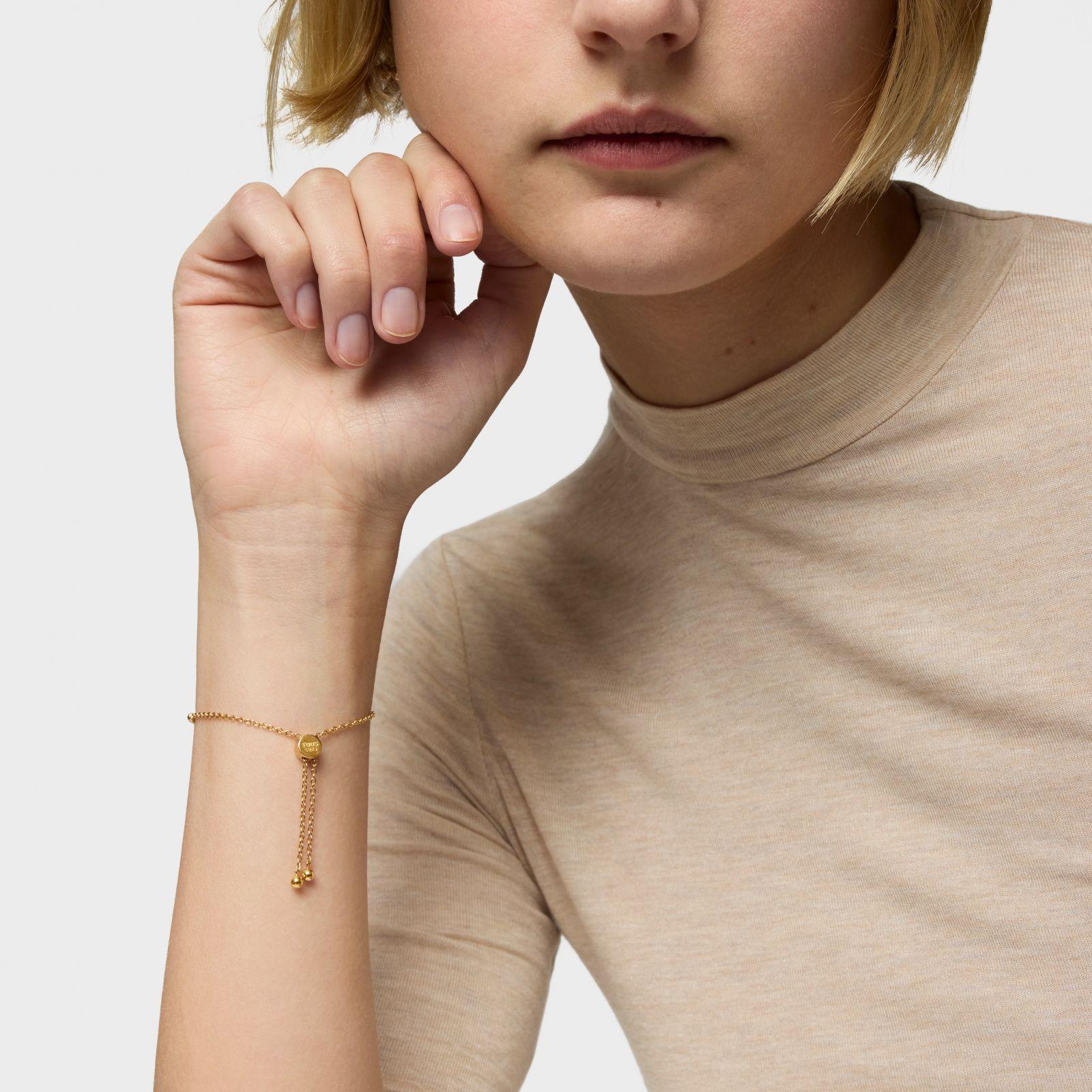 Pulsera cadena corazón con baño de oro 18 kt sobre plata Sugar Party-4
