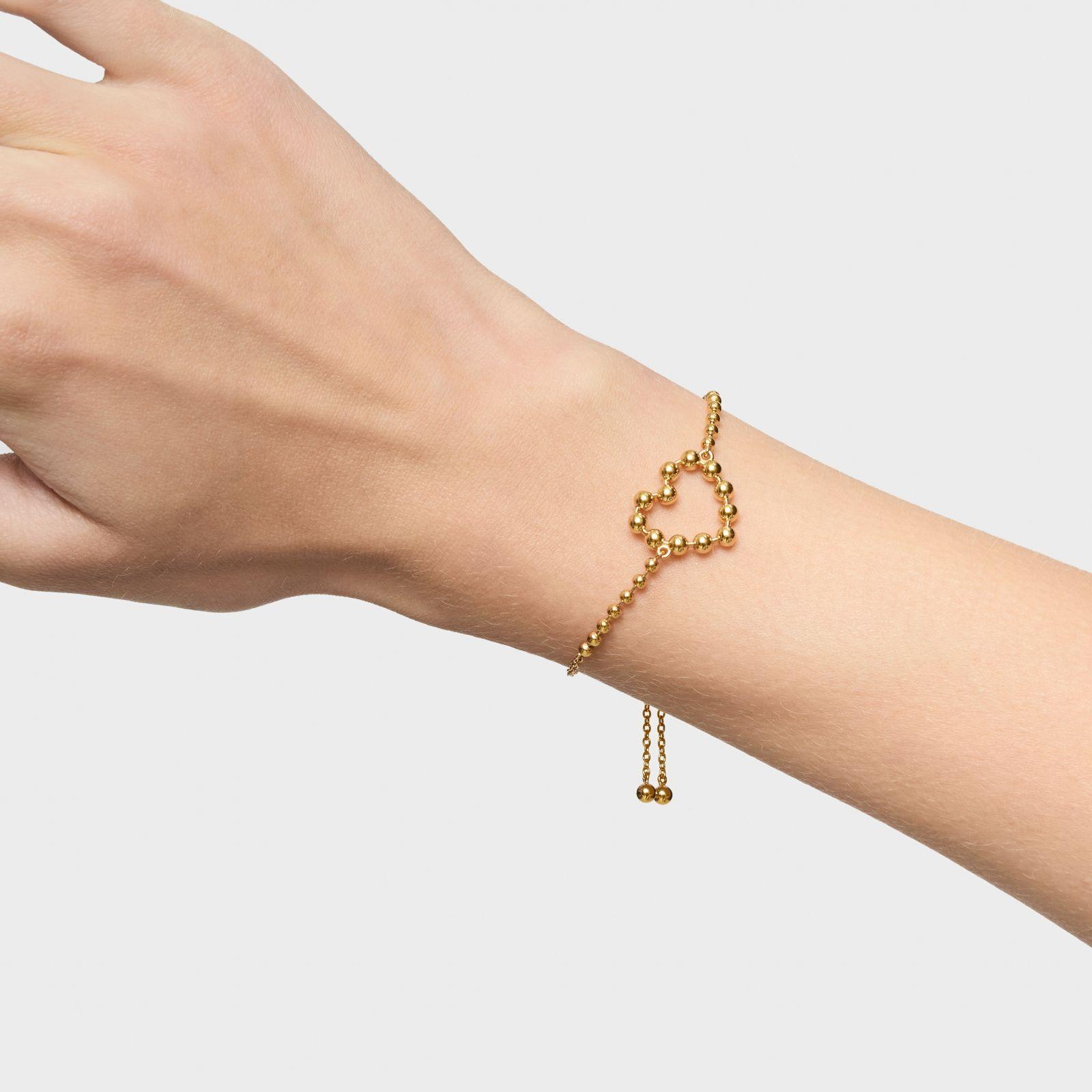 Pulsera cadena corazón con baño de oro 18 kt sobre plata Sugar Party-5