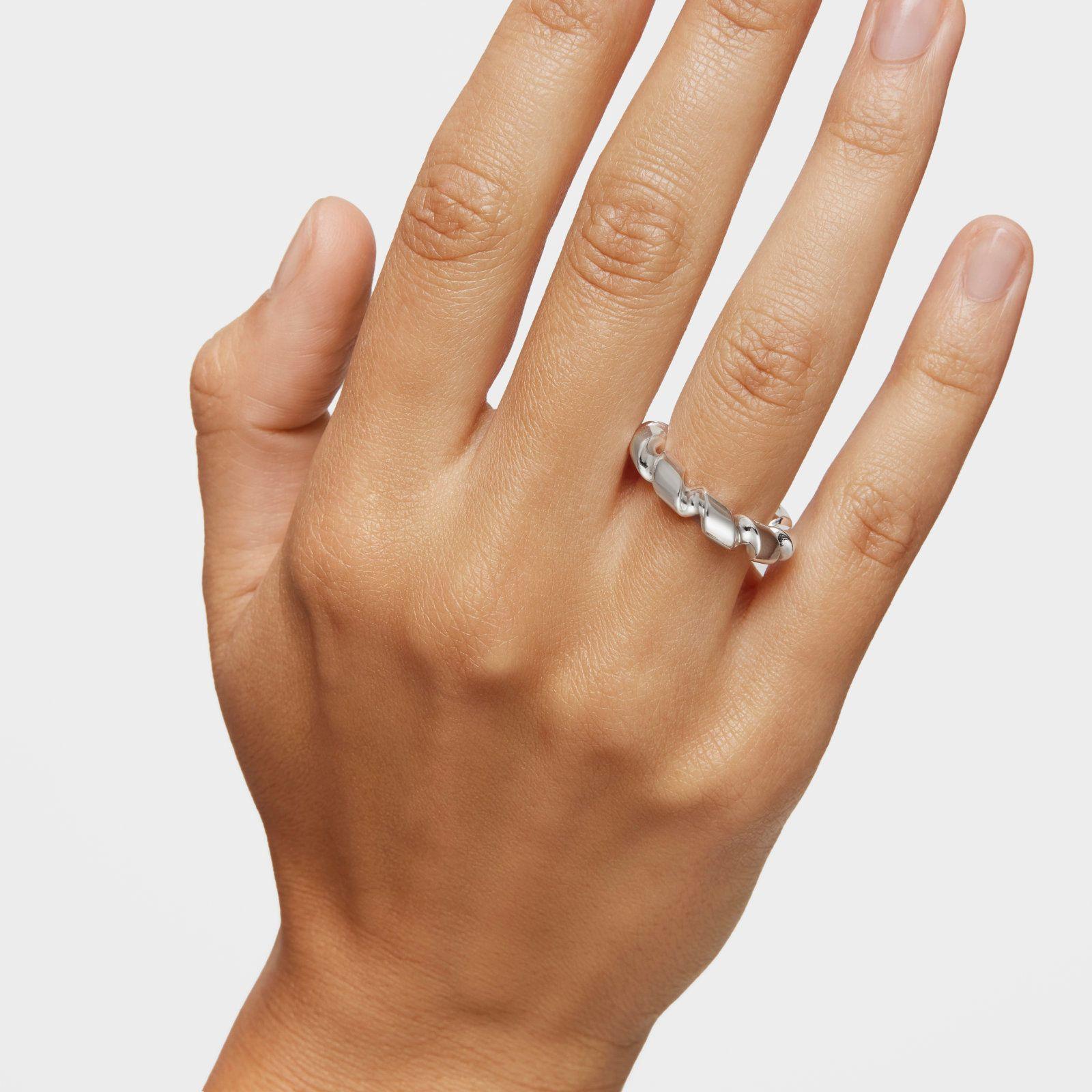 Anillo grande espiral de plata Twisted-5