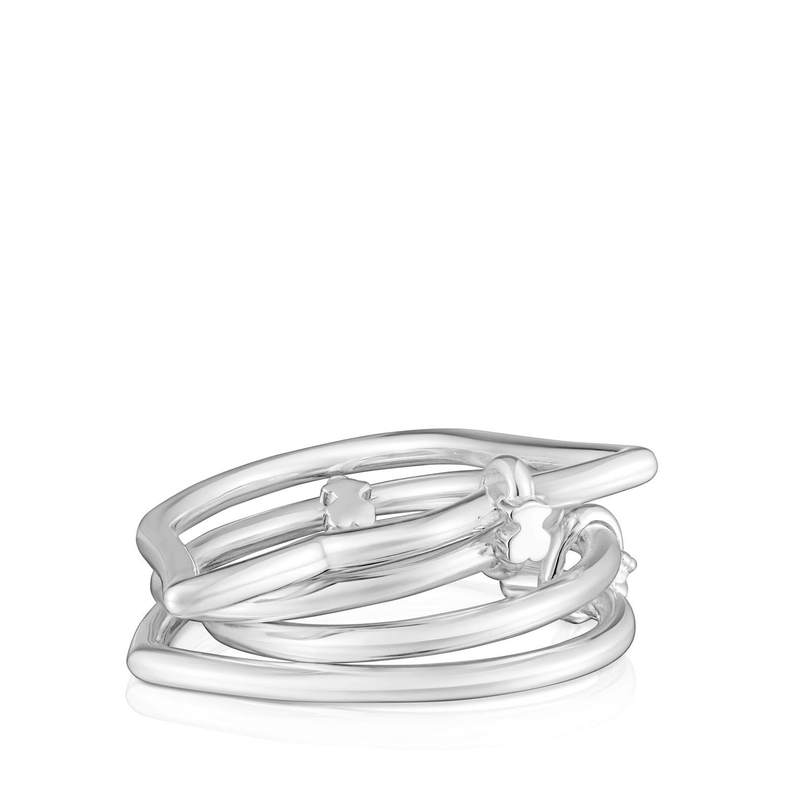 Anillo cuádruple de plata Straight-2