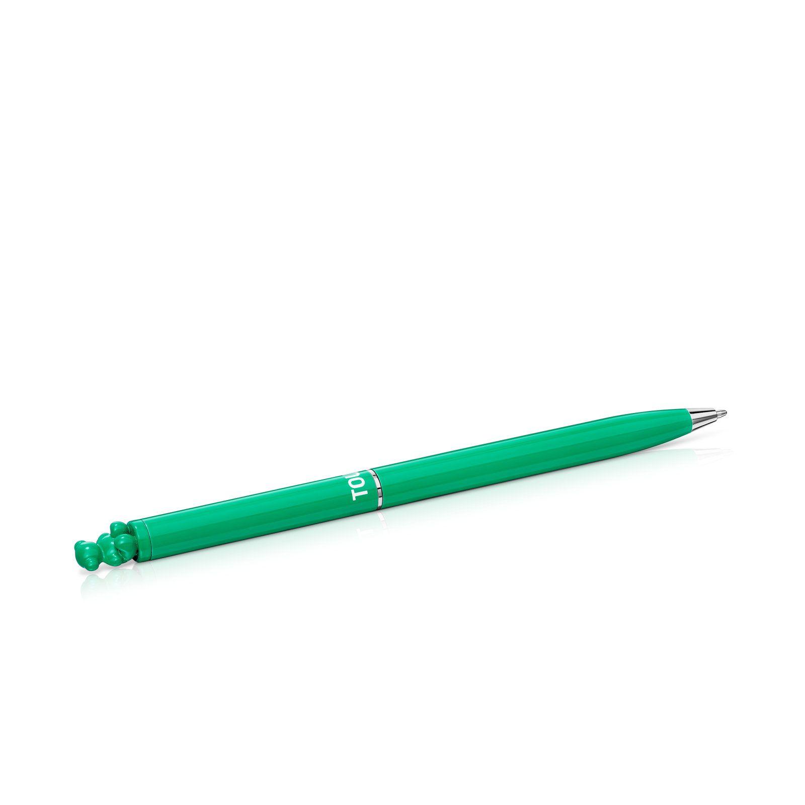 Bolígrafo cromado en color verde con oso Bold Bear-2