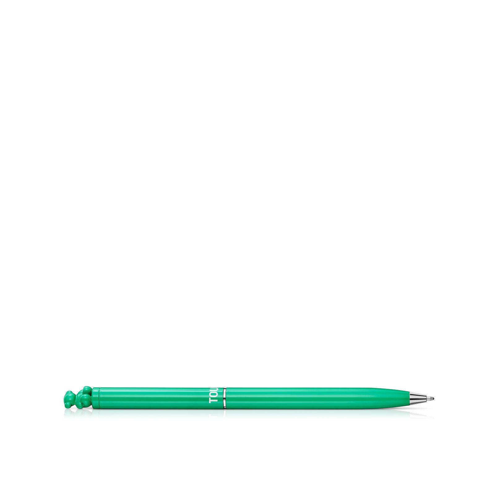 Bolígrafo cromado en color verde con oso Bold Bear-3