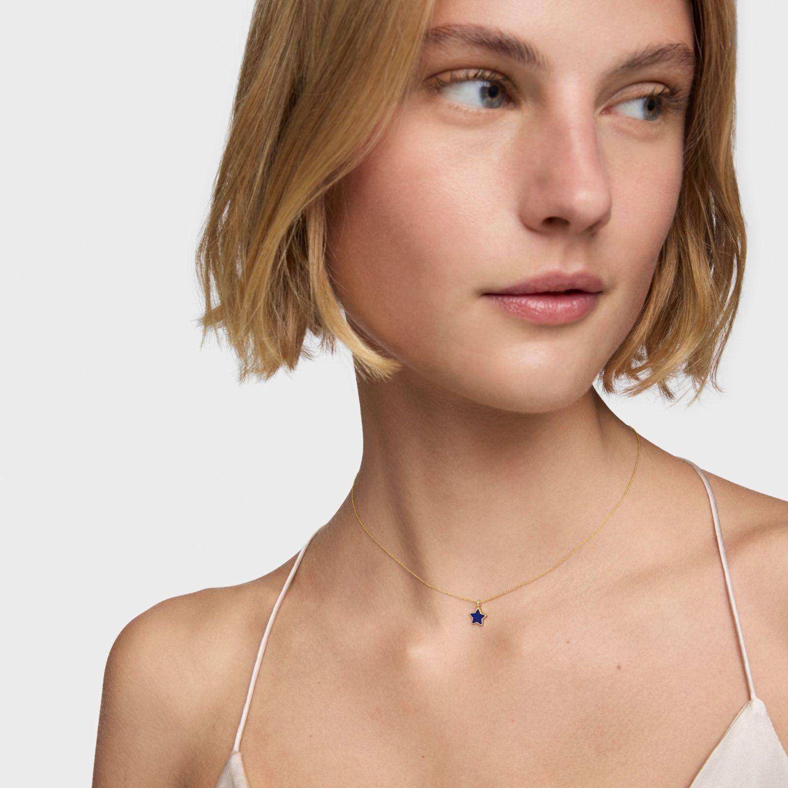 Collar corto de oro 14 kt y lapislázuli XXS-3