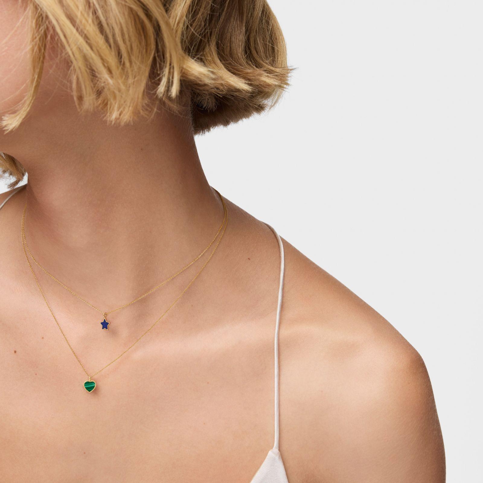 Collar corto de oro 14 kt y lapislázuli XXS-4