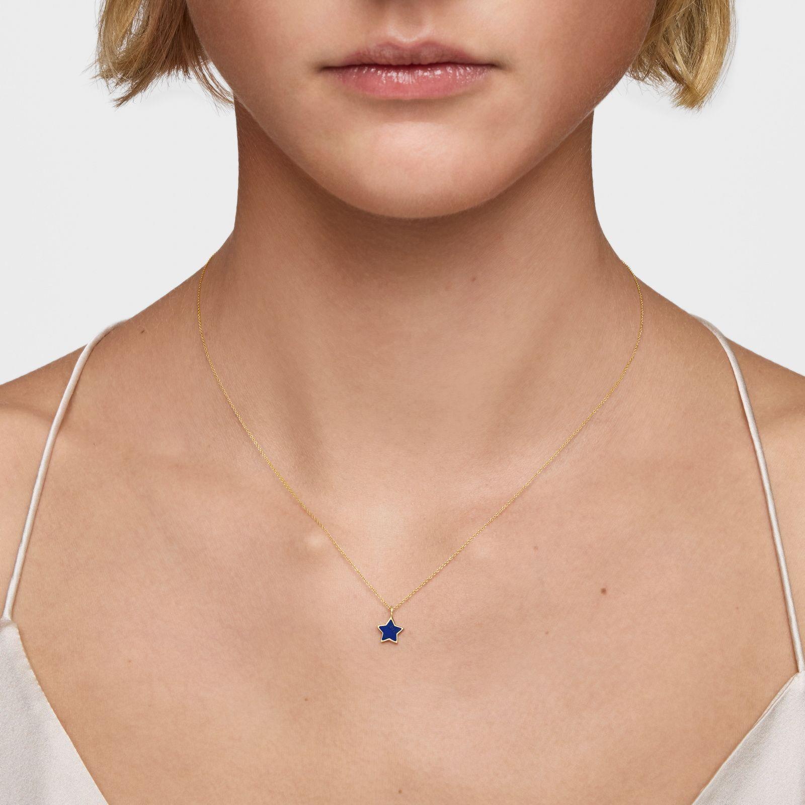 Collar corto de oro 14 kt y lapislázuli XXS-5