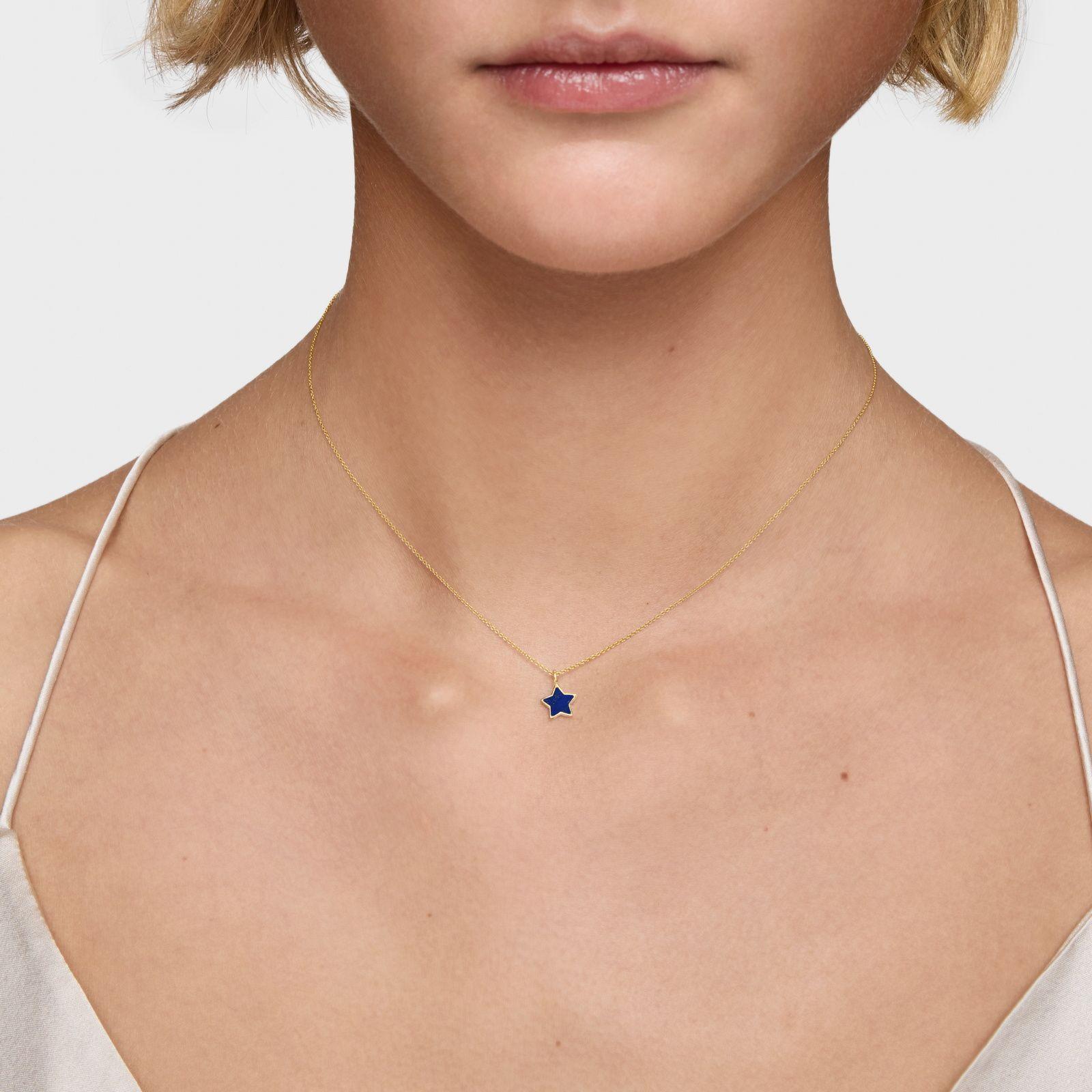 Collar corto de oro 14 kt y lapislázuli XXS-6