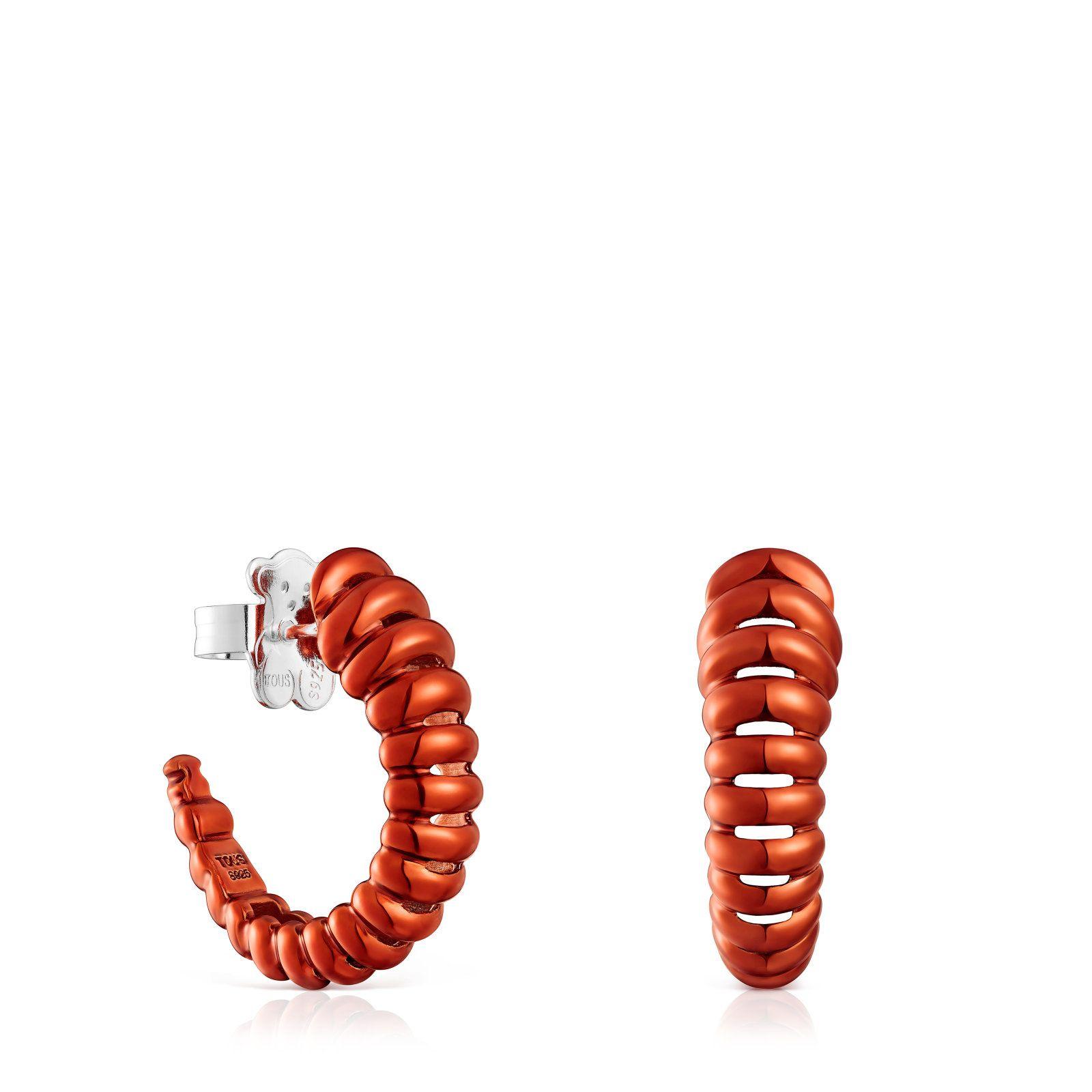 Pendientes de plata en color naranja Virtual Garden-0