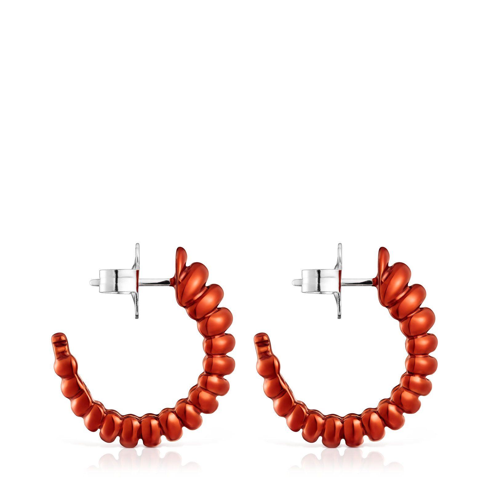 Pendientes de plata en color naranja Virtual Garden-1