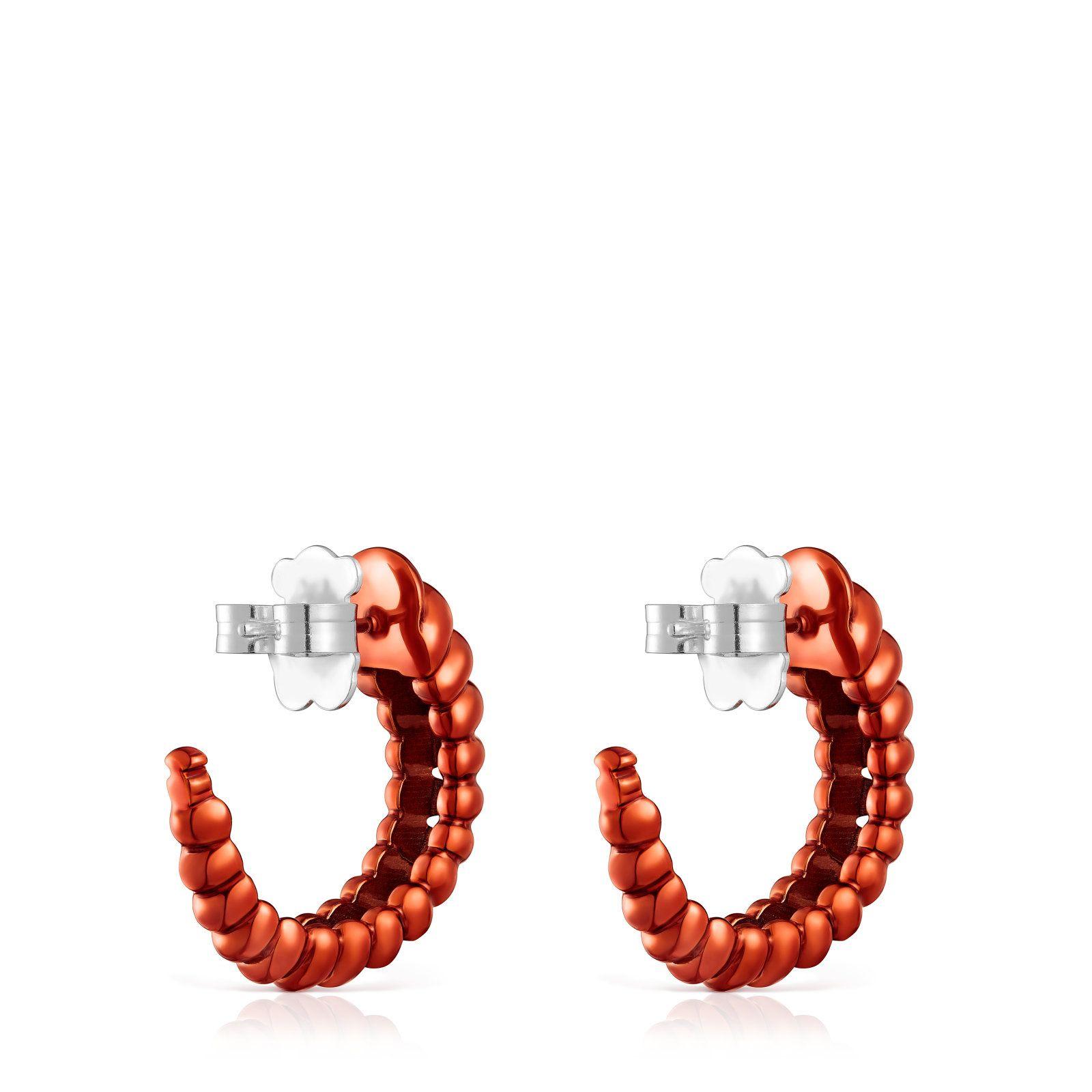 Pendientes de plata en color naranja Virtual Garden-2