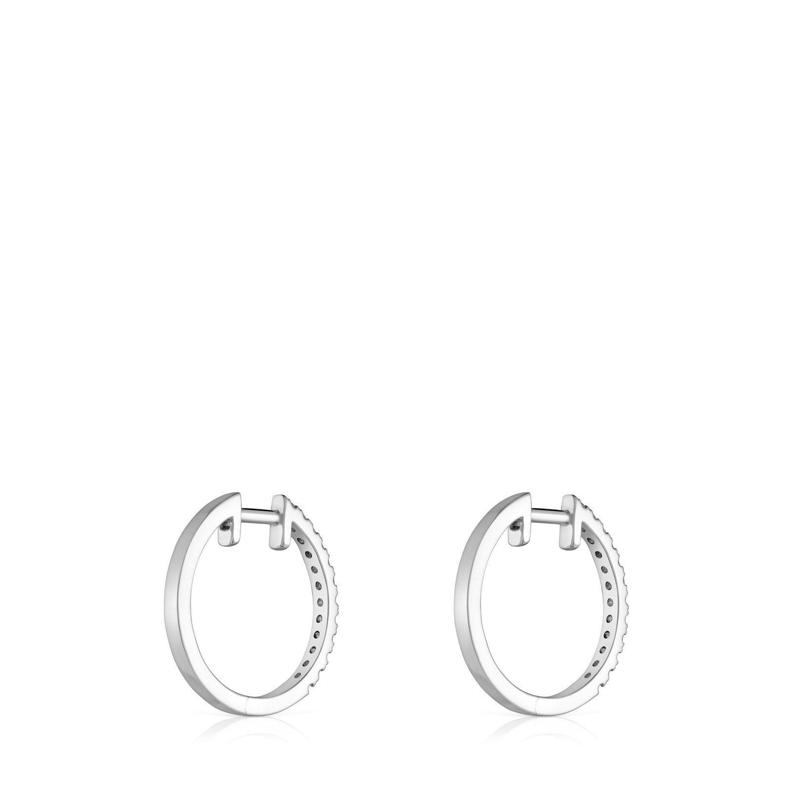 Aros de oro blanco con diamantes 12,5 mm Les Classiques-2