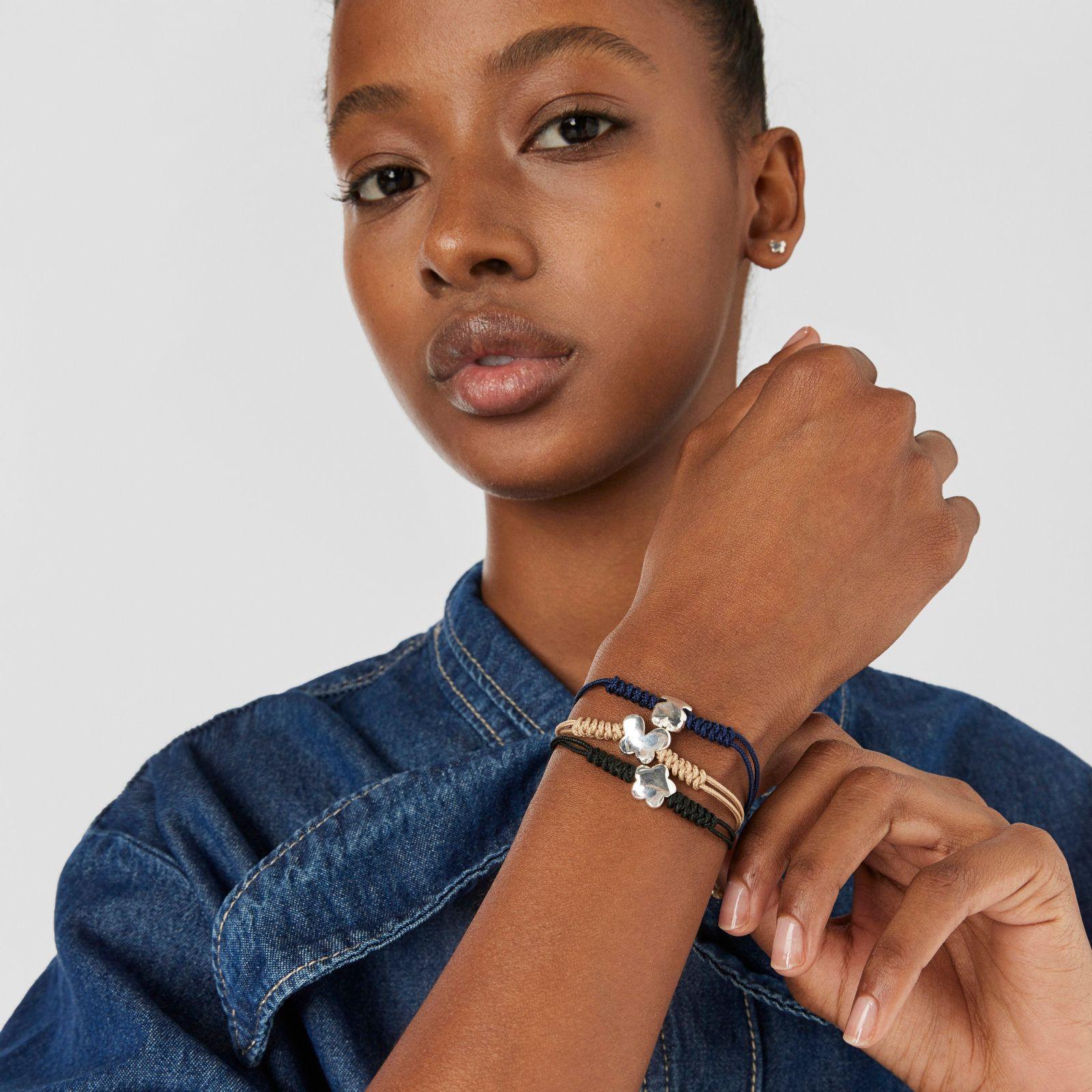 Pulsera de nylon con motivo oso de plata Bold Motif Tous-4