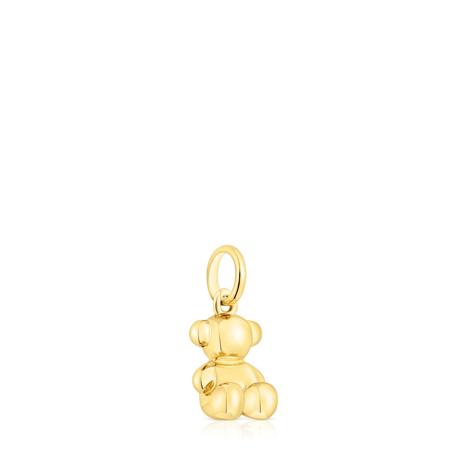 Colgante oso pequeño con baño de oro 18 kt sobre plata-1