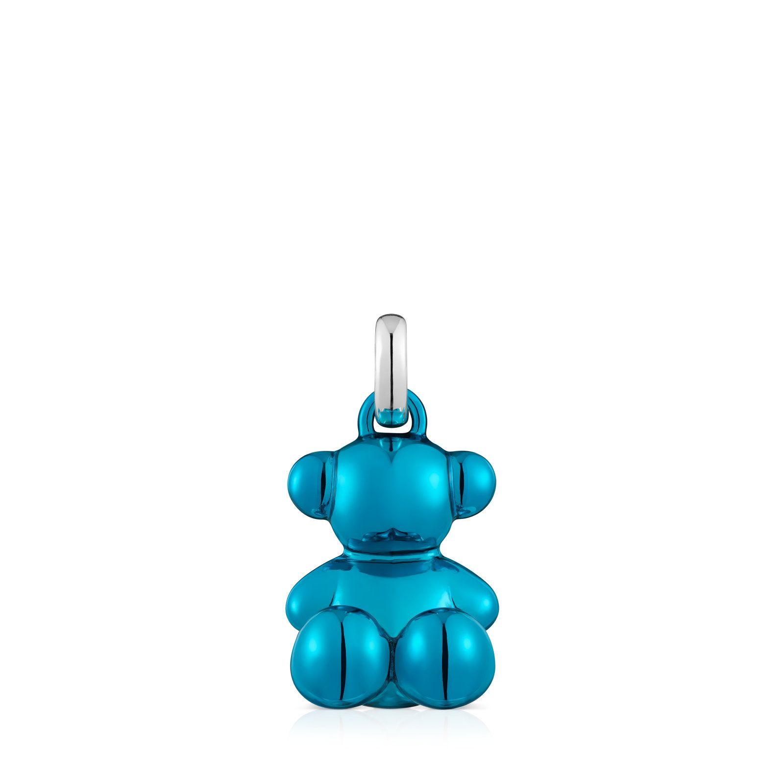 Colgante oso de acero en color azul Bold Bear-0