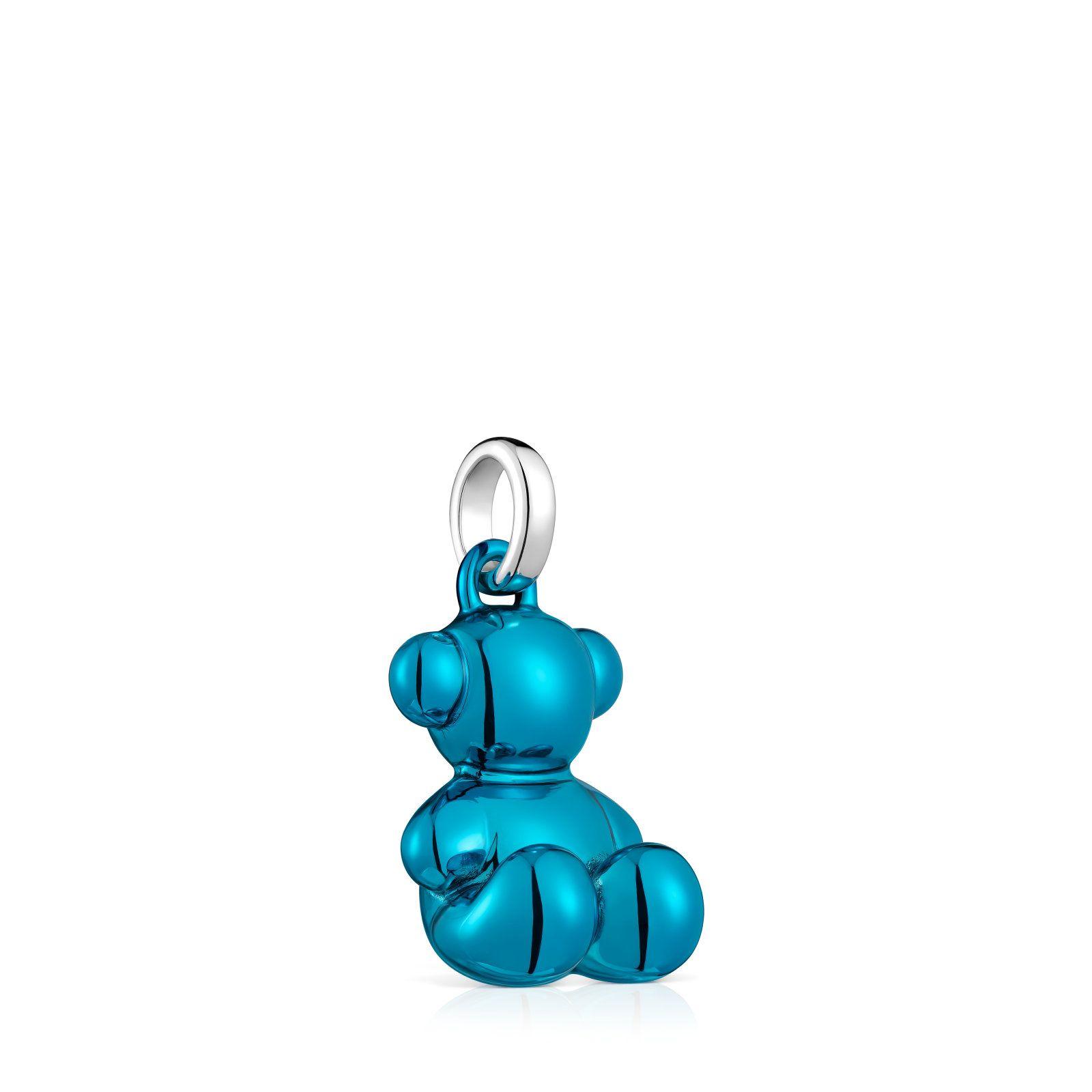Colgante oso de acero en color azul Bold Bear-1