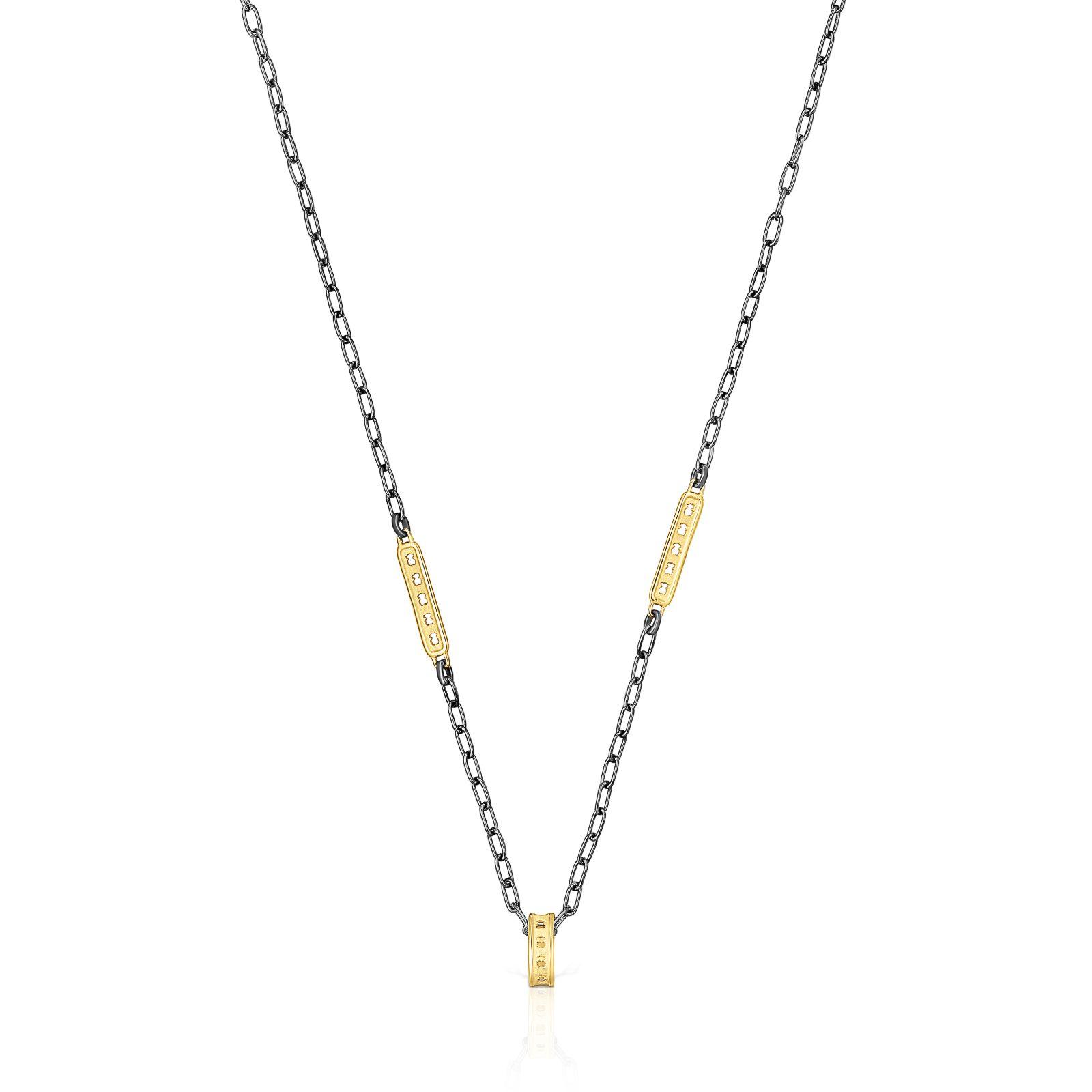 Collar bicolor con placas Bear Row Tous-0