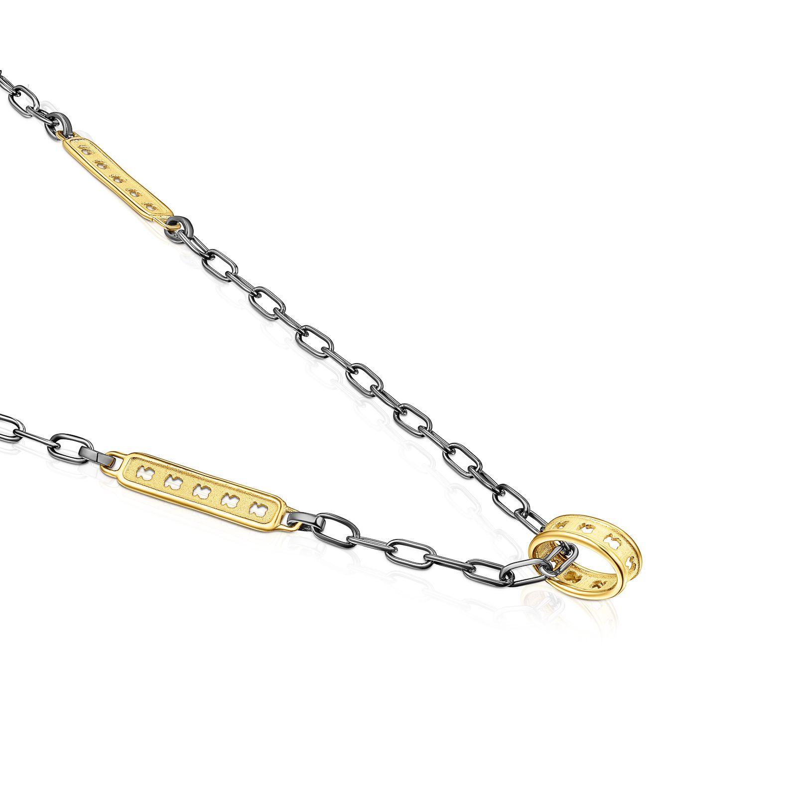 Collar bicolor con placas Bear Row Tous-2