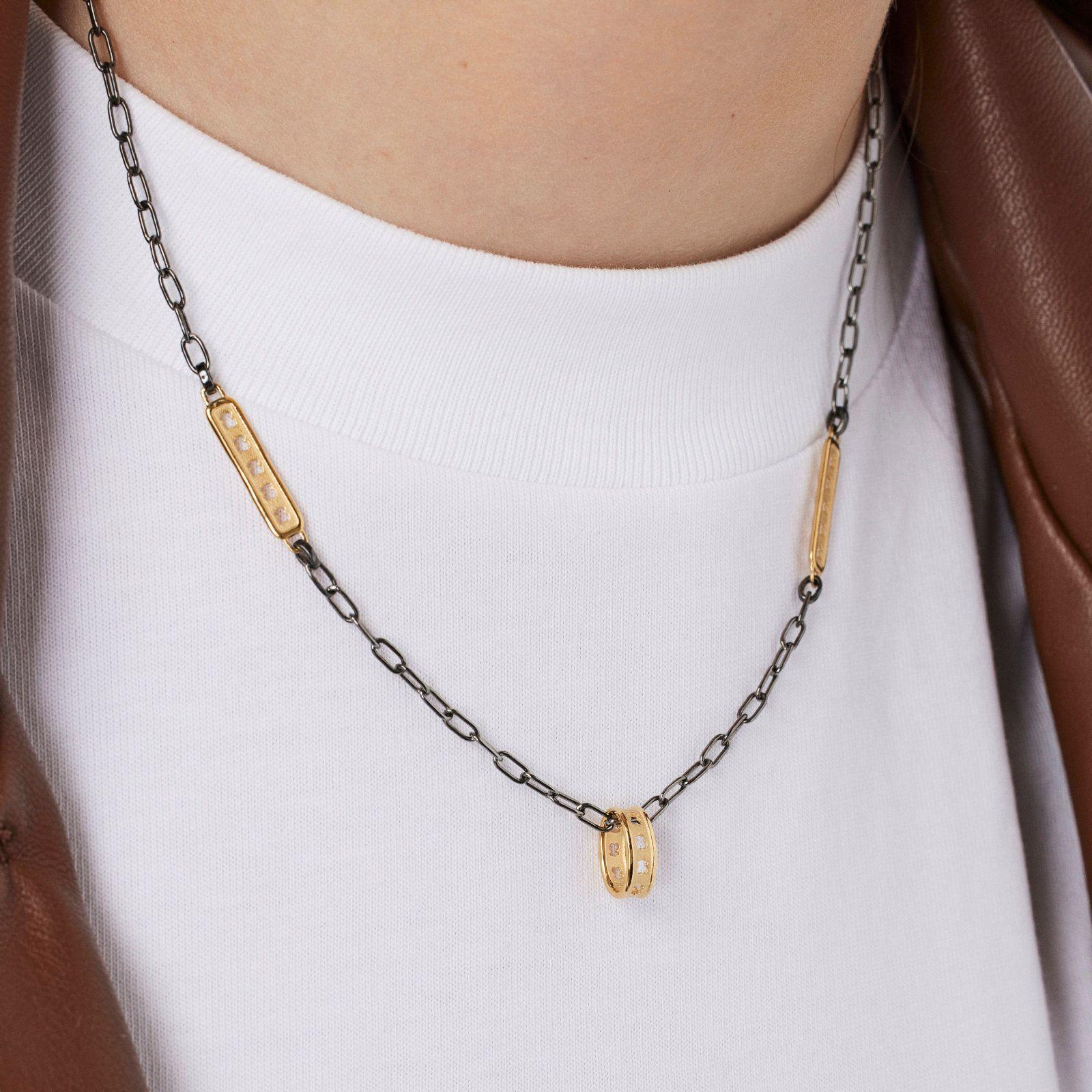 Collar bicolor con placas Bear Row Tous-3
