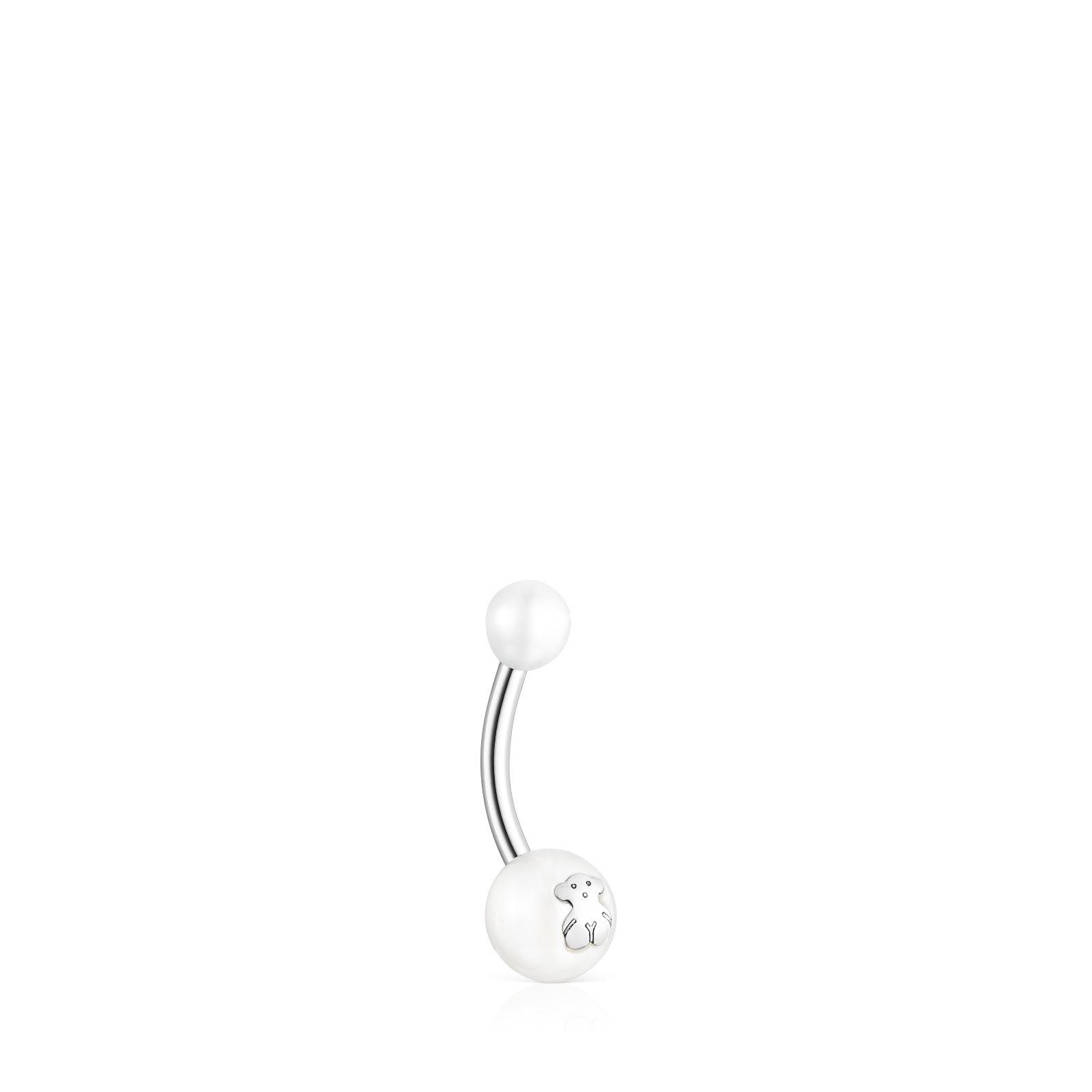 Piercing de ombligo TOUS Pearl de acero y perlas-1