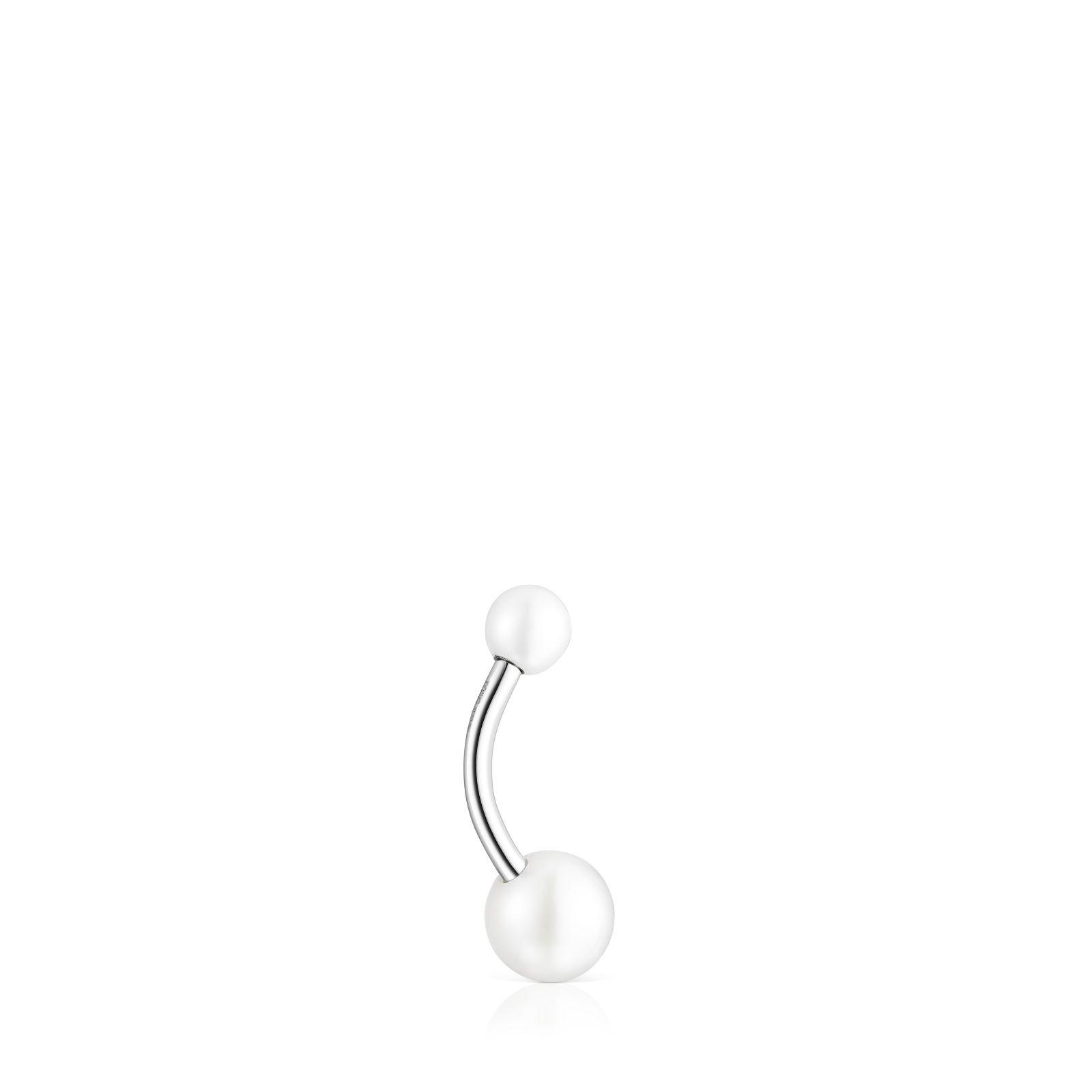 Piercing de ombligo TOUS Pearl de acero y perlas-2