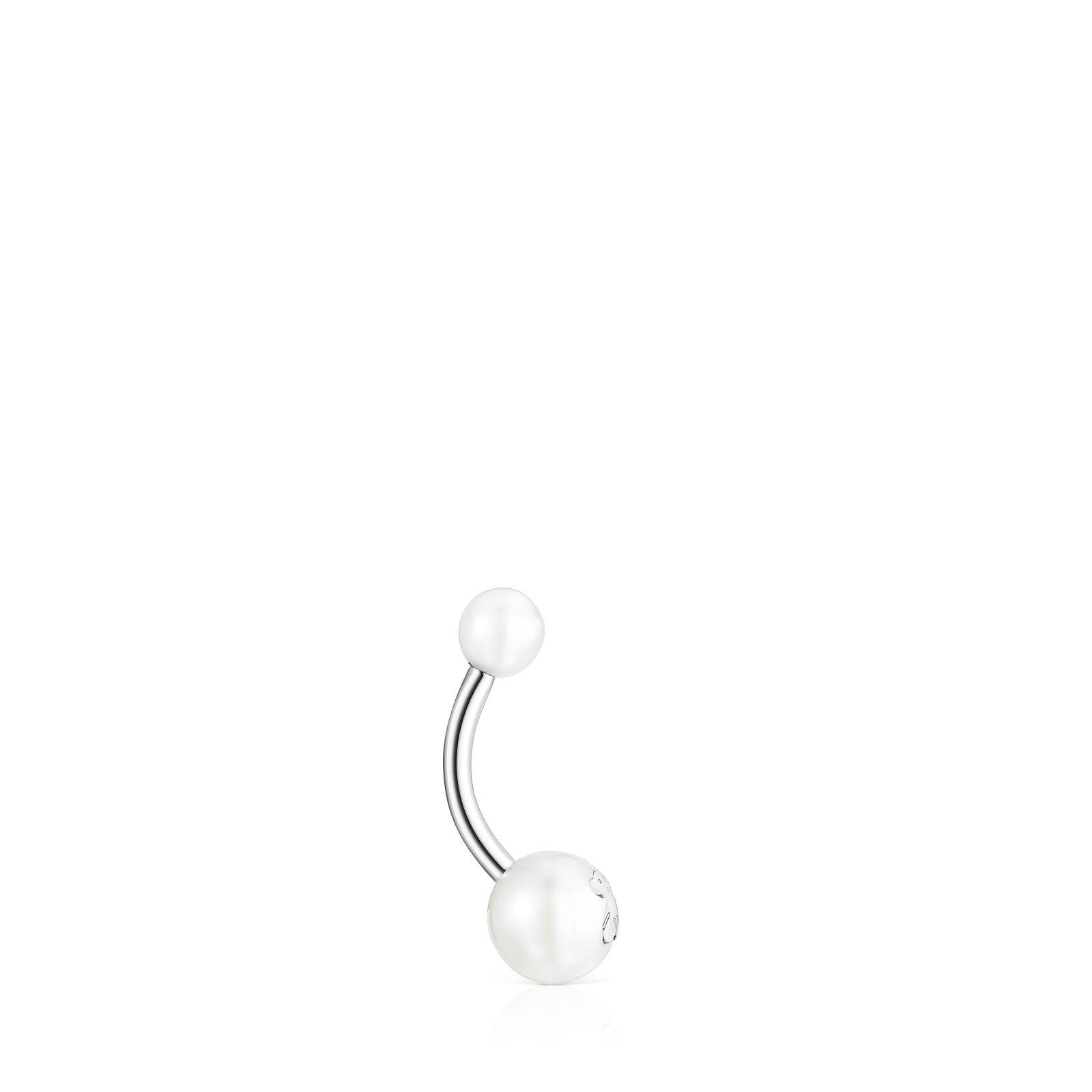Piercing de ombligo TOUS Pearl de acero y perlas-3