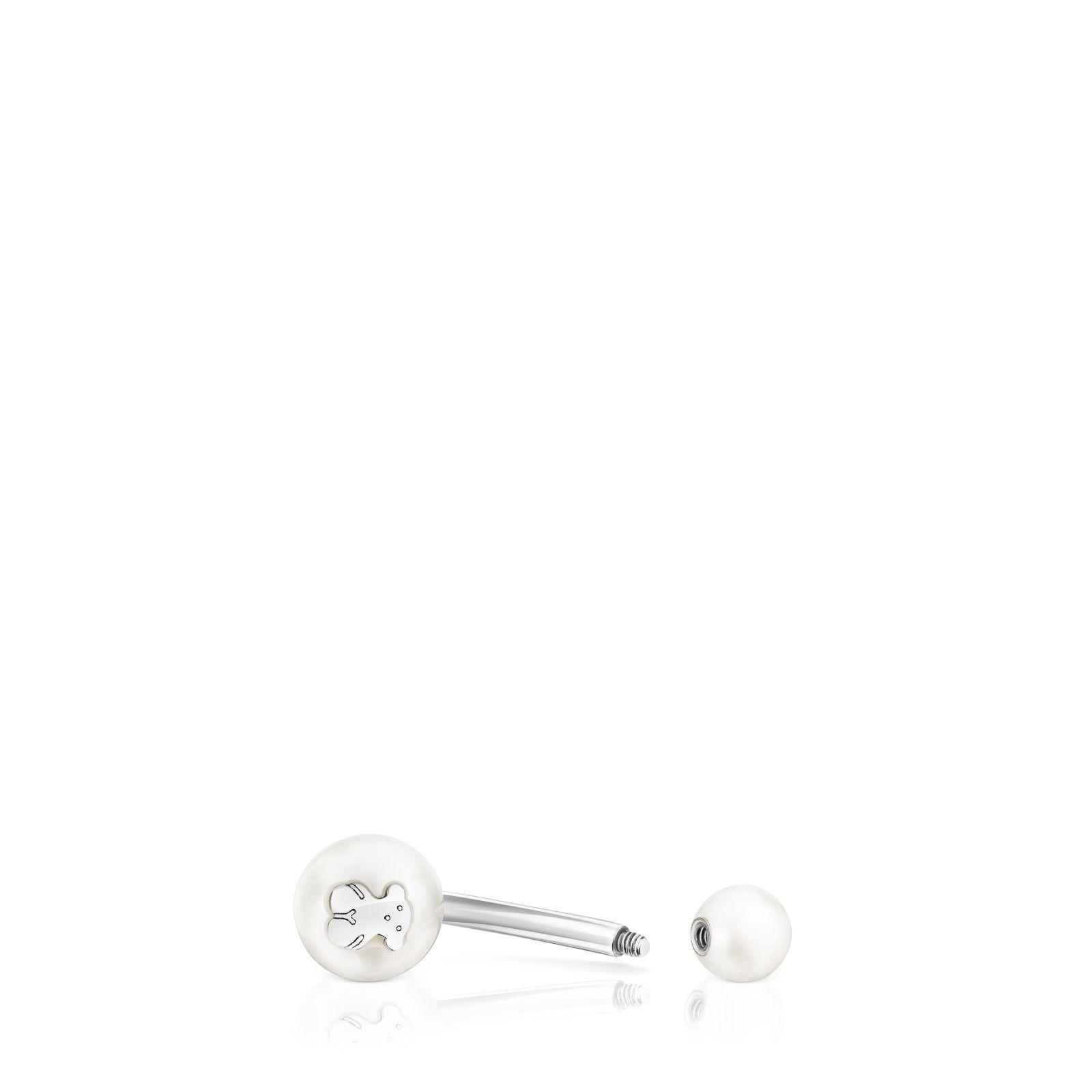 Piercing de ombligo TOUS Pearl de acero y perlas-4