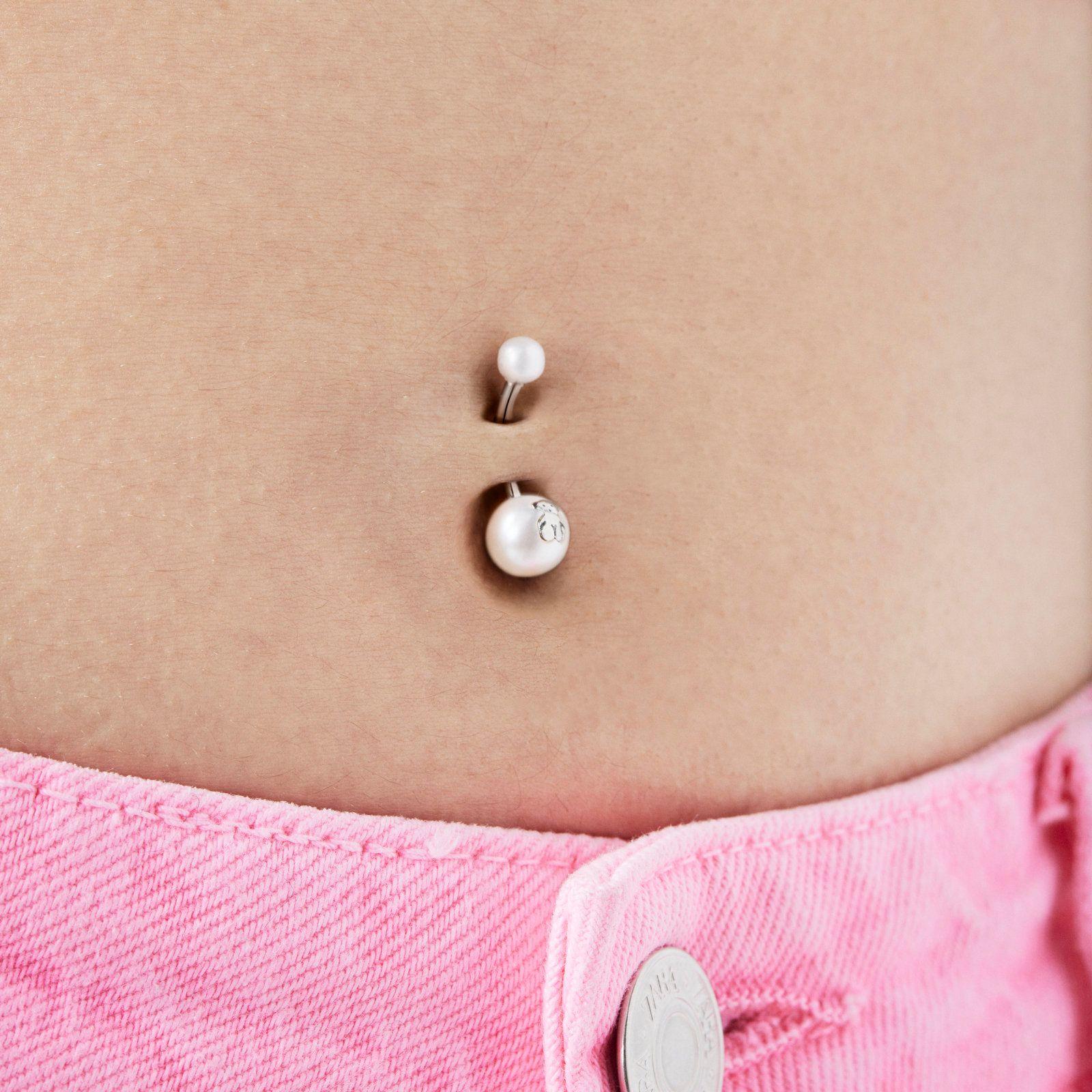 Piercing de ombligo TOUS Pearl de acero y perlas-6