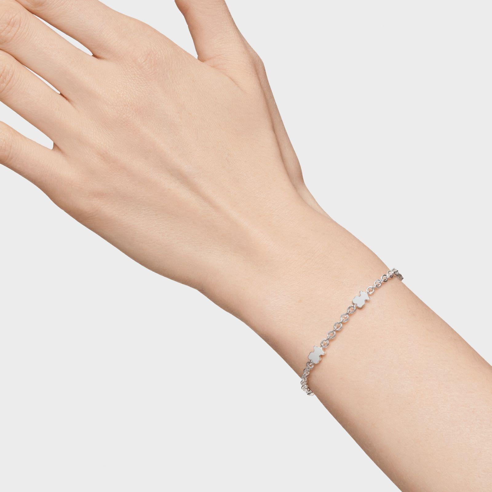 Pulsera cadena de plata y motivos oso Sweet Dolls-5