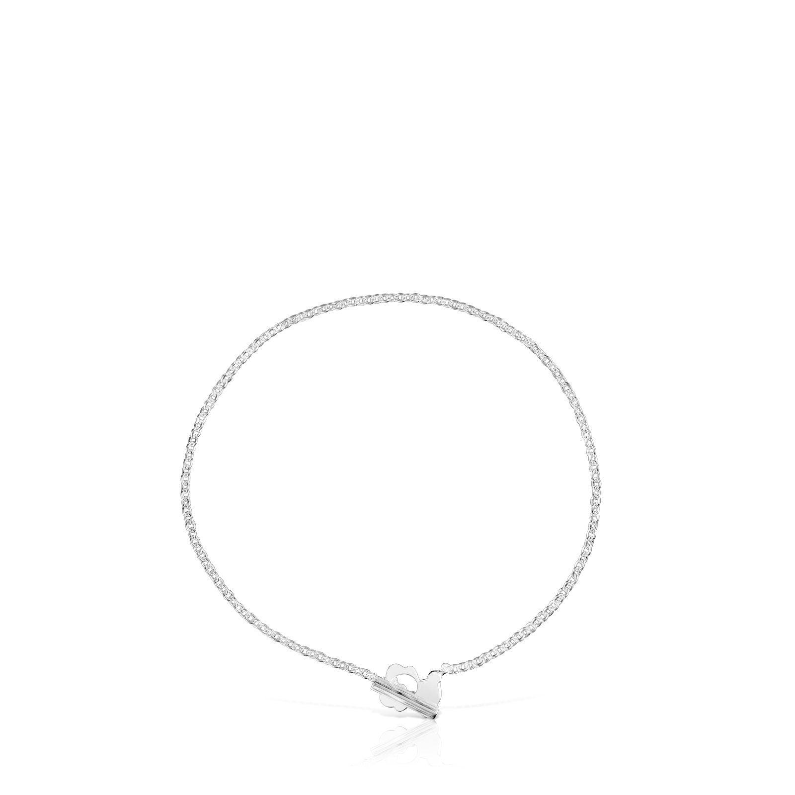 Pulsera cadena con oso de plata I-Bear-1
