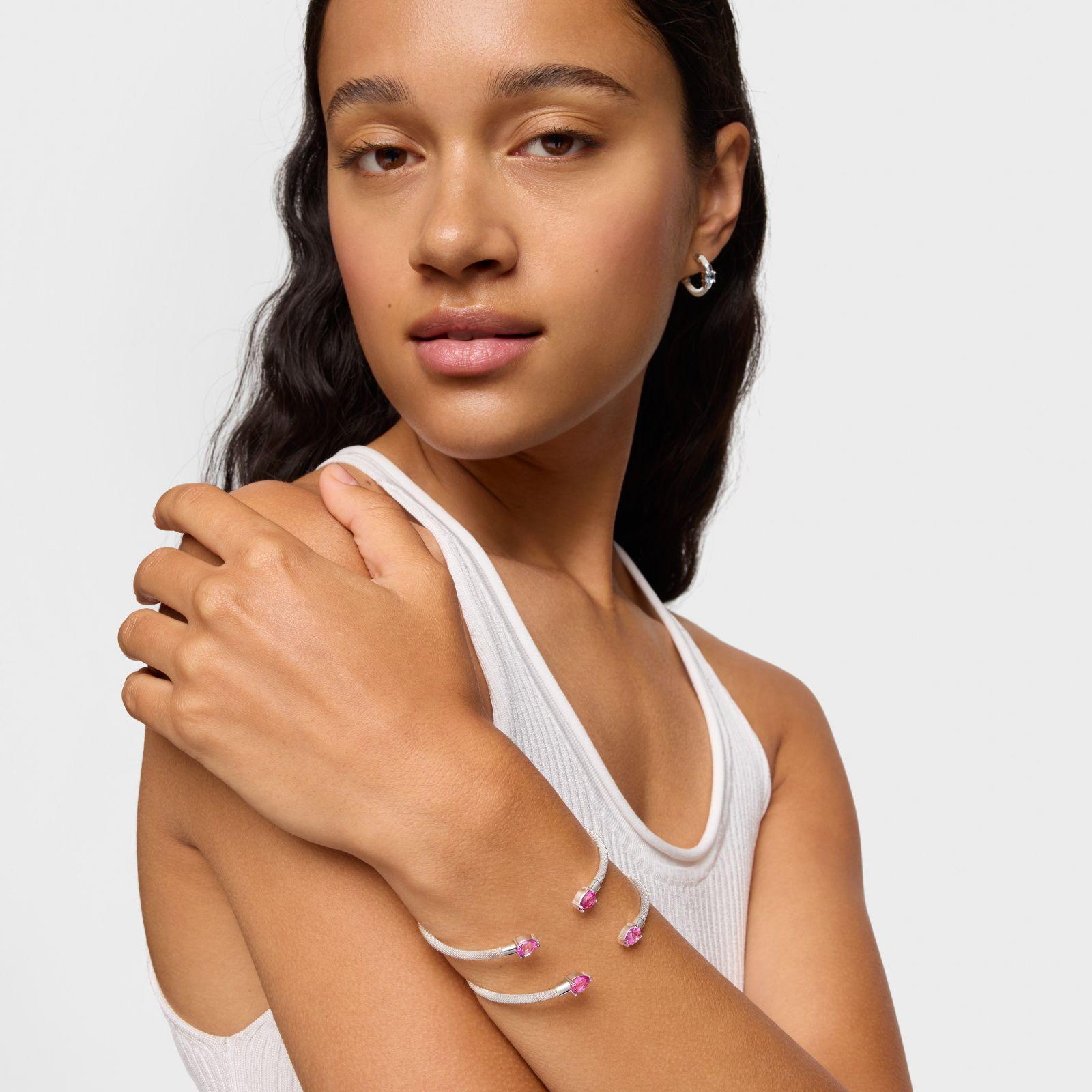 Pulsera esclava plata y gemas laboratorio TOUS Mesh LGG-4