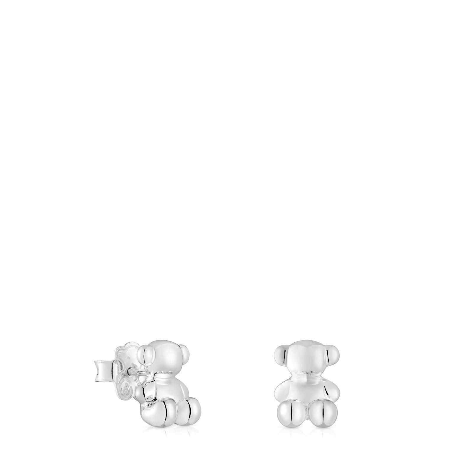 Pendientes oso de plata 10 mm Bold Bear-0