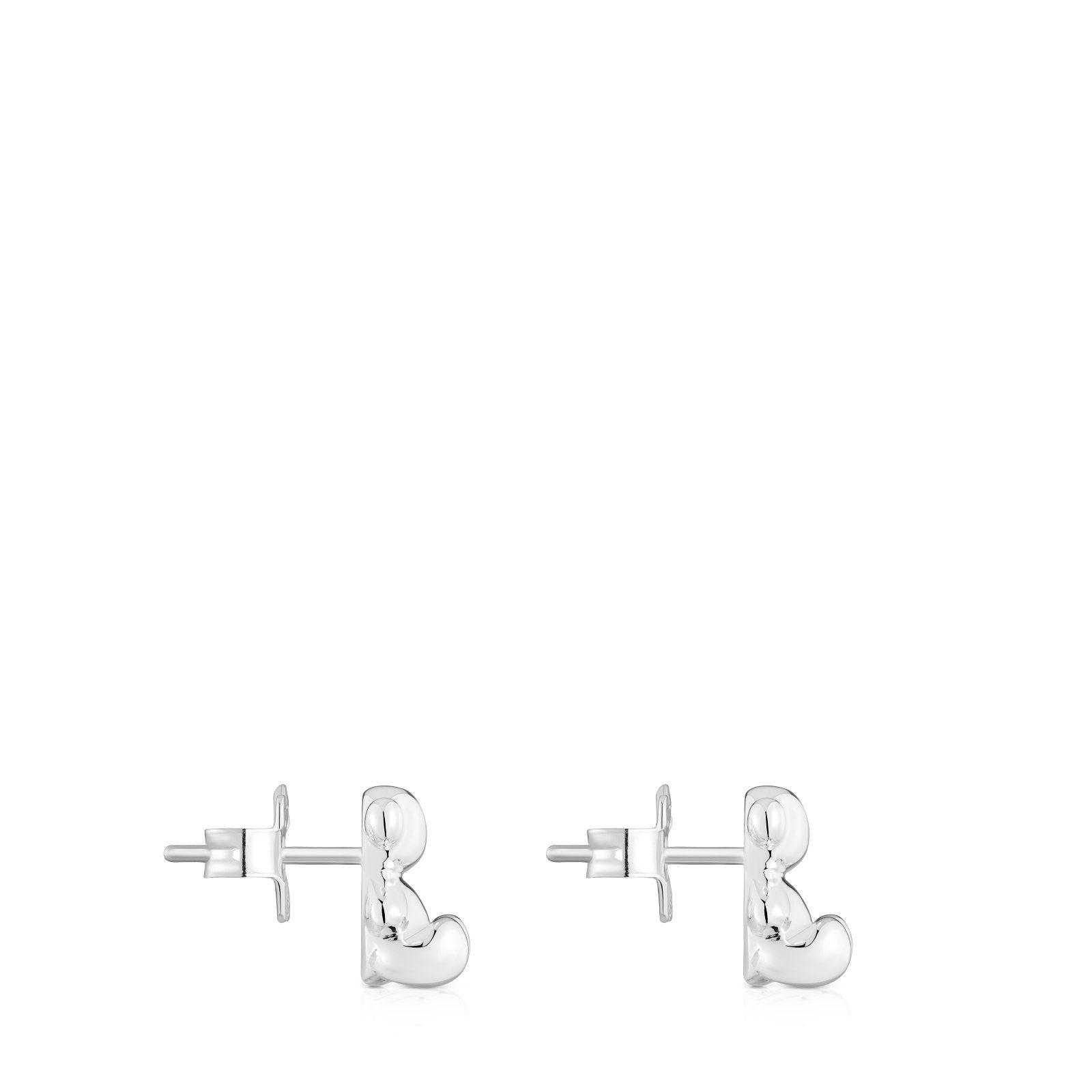 Pendientes oso de plata 10 mm Bold Bear-1