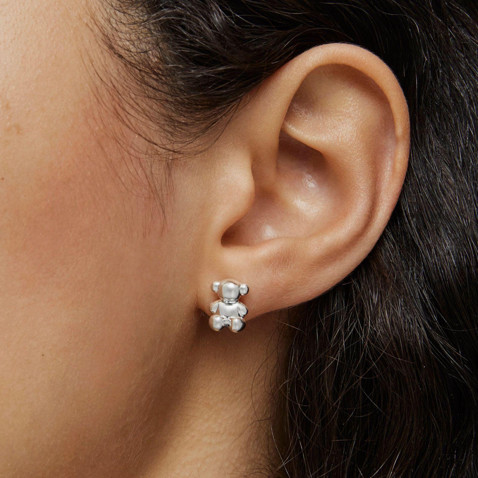 Pendientes oso de plata 10 mm Bold Bear-5