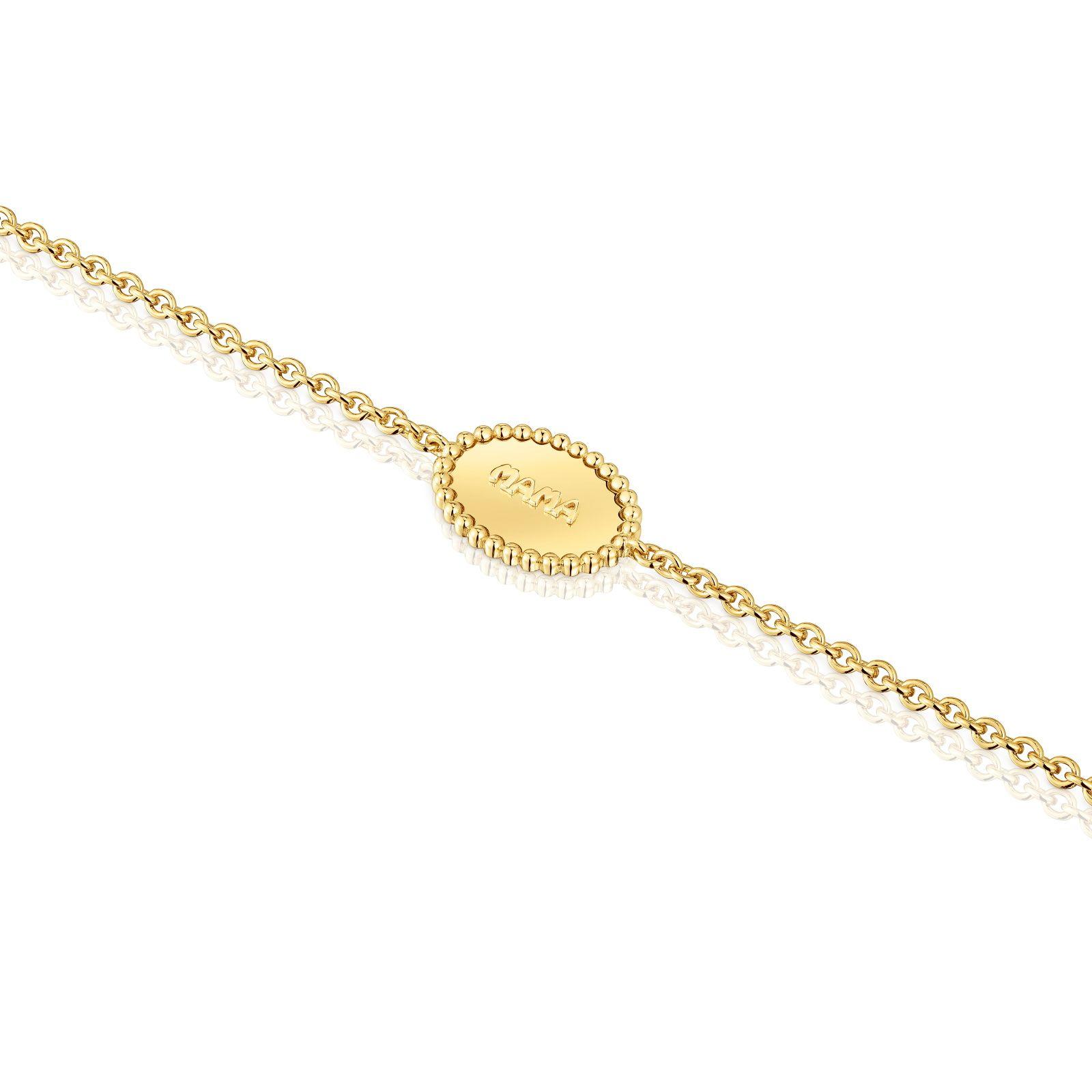 Pulsera con baño de oro 18 kt sobre plata placa TOUS Mama-2