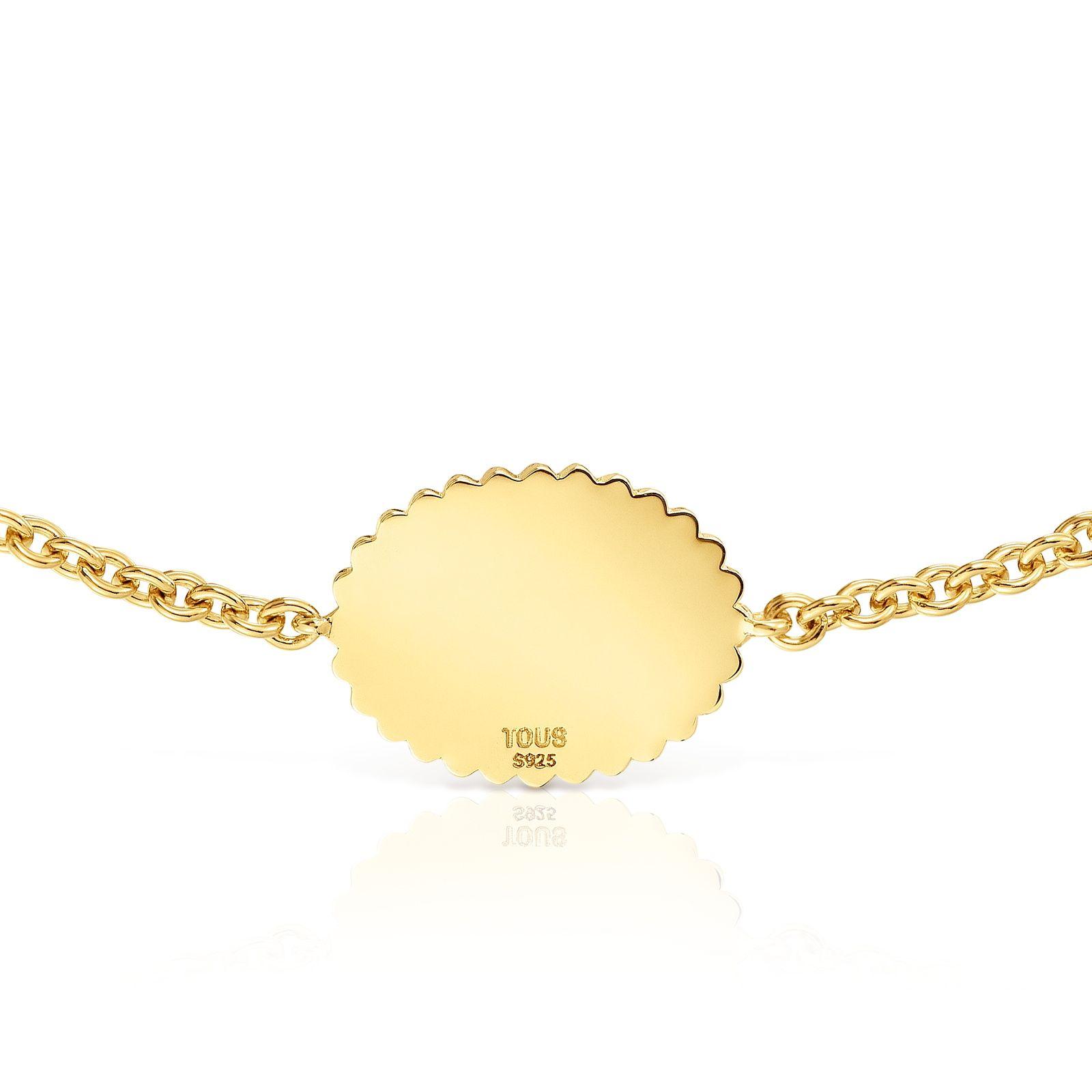 Pulsera con baño de oro 18 kt sobre plata placa TOUS Mama-3
