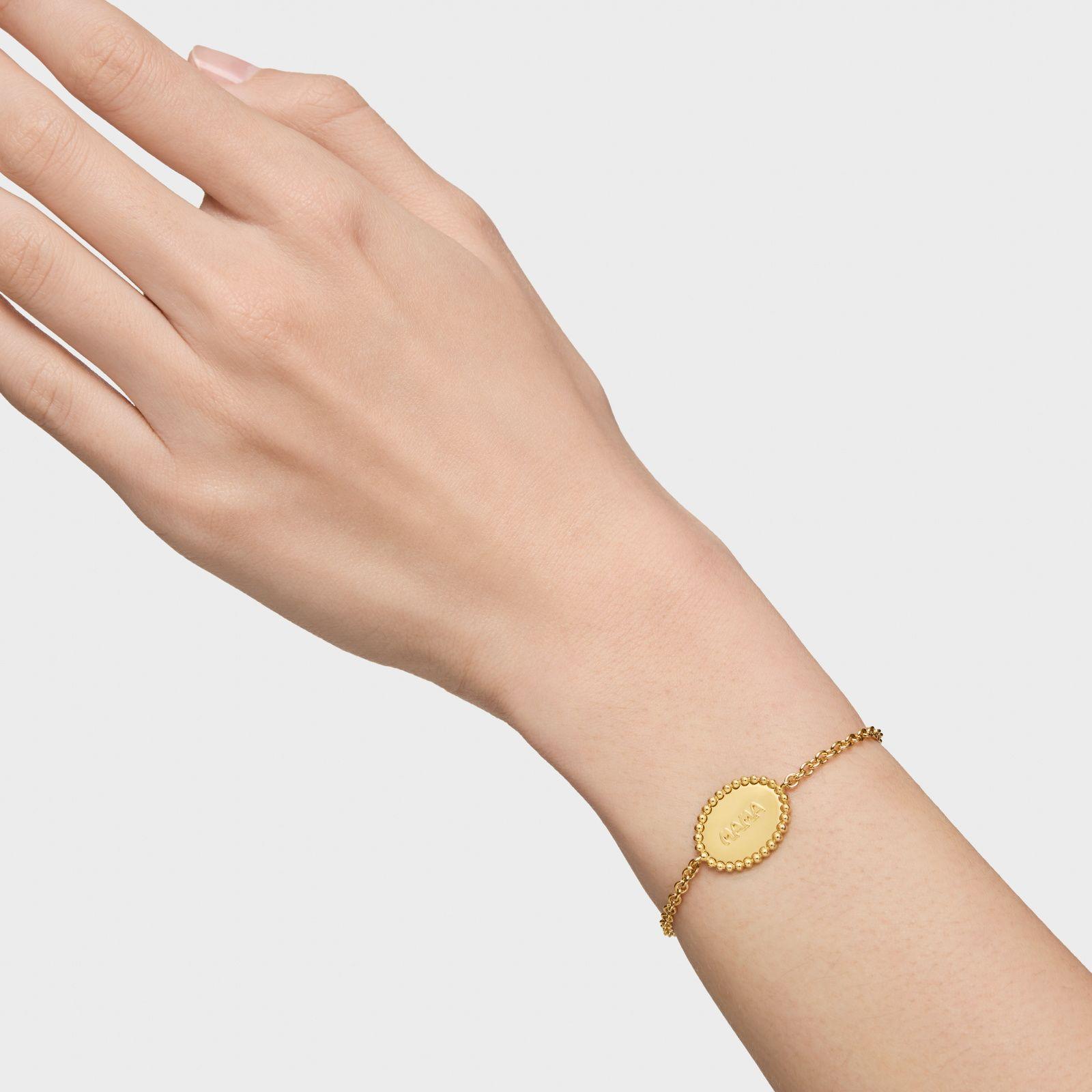 Pulsera con baño de oro 18 kt sobre plata placa TOUS Mama-7