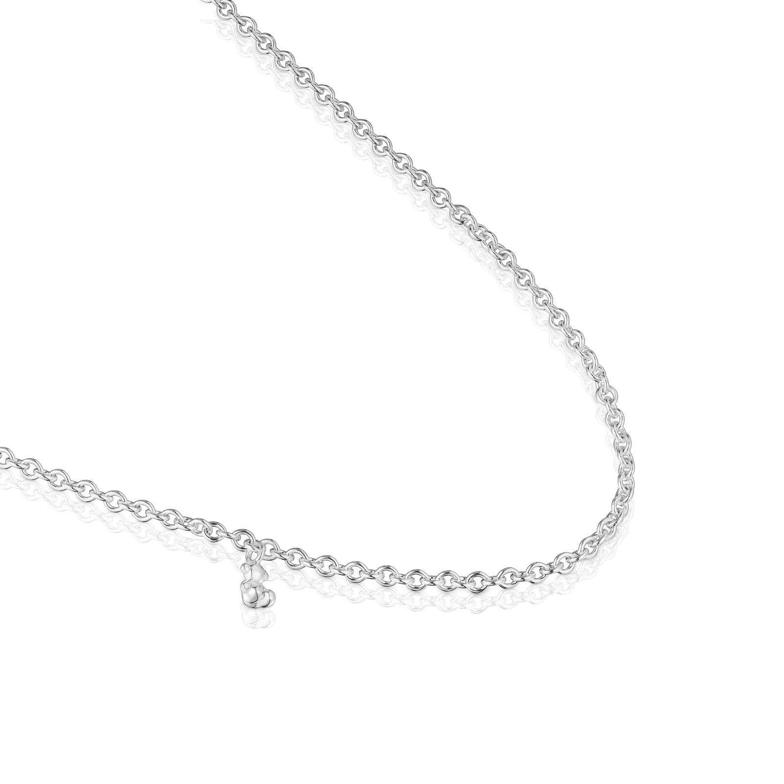 Collar corto de plata con anillas redondas gruesas Bold Bear-2