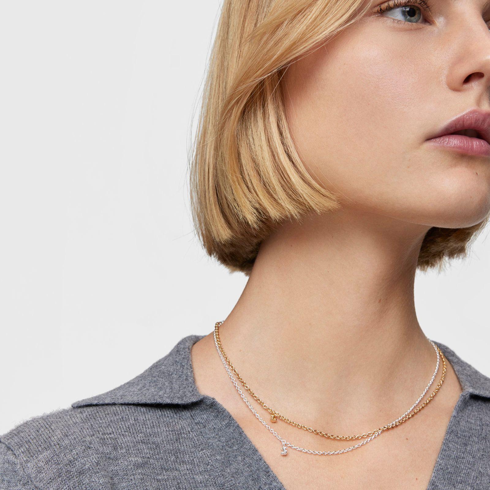Collar corto de plata con anillas redondas gruesas Bold Bear-5