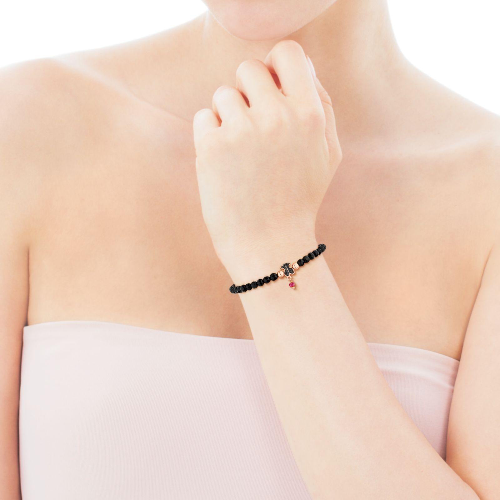Pulsera Motif de Plata Vermeil rosa Tous-2