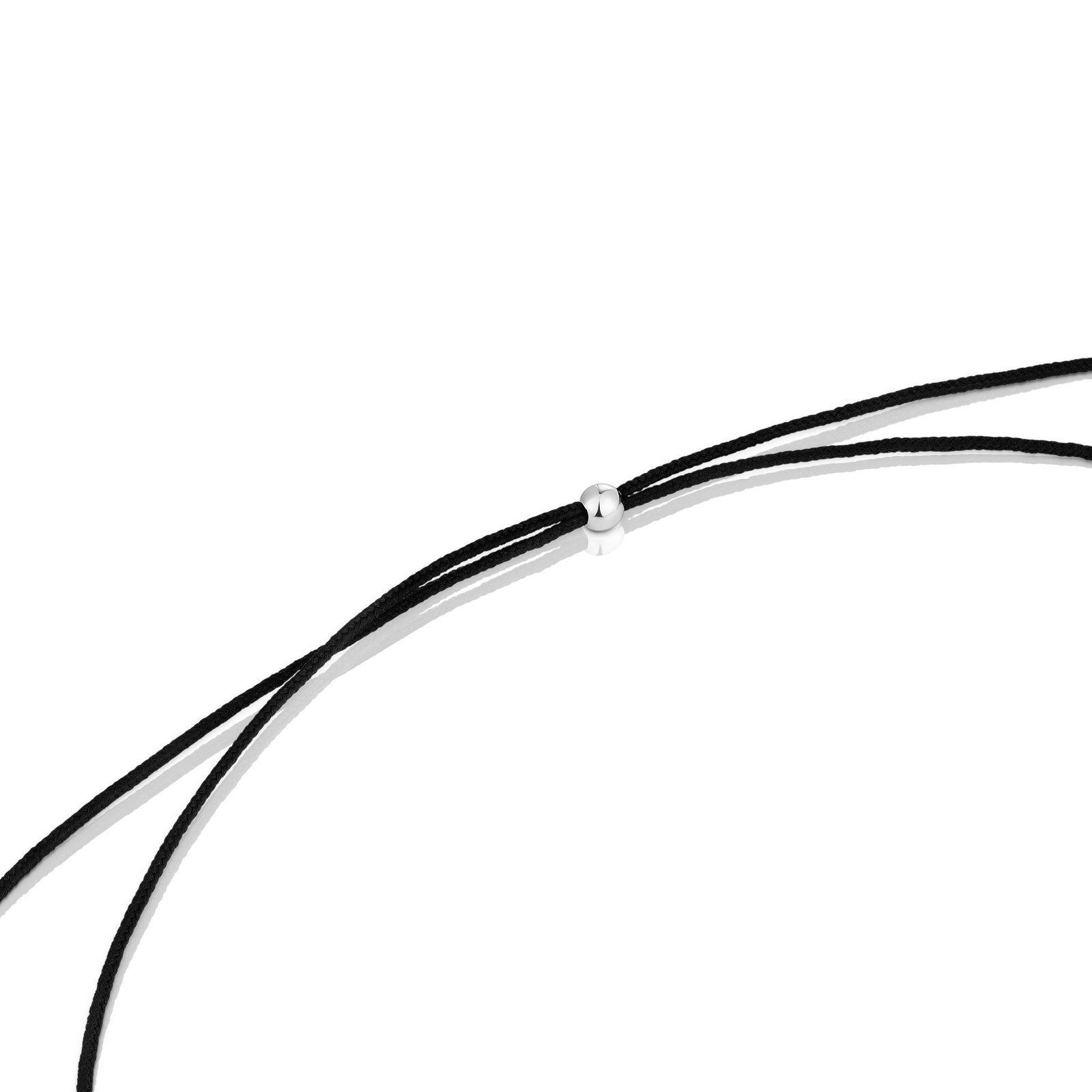 Collar de plata, ónix y nylon negro Icon Glass Tous-1