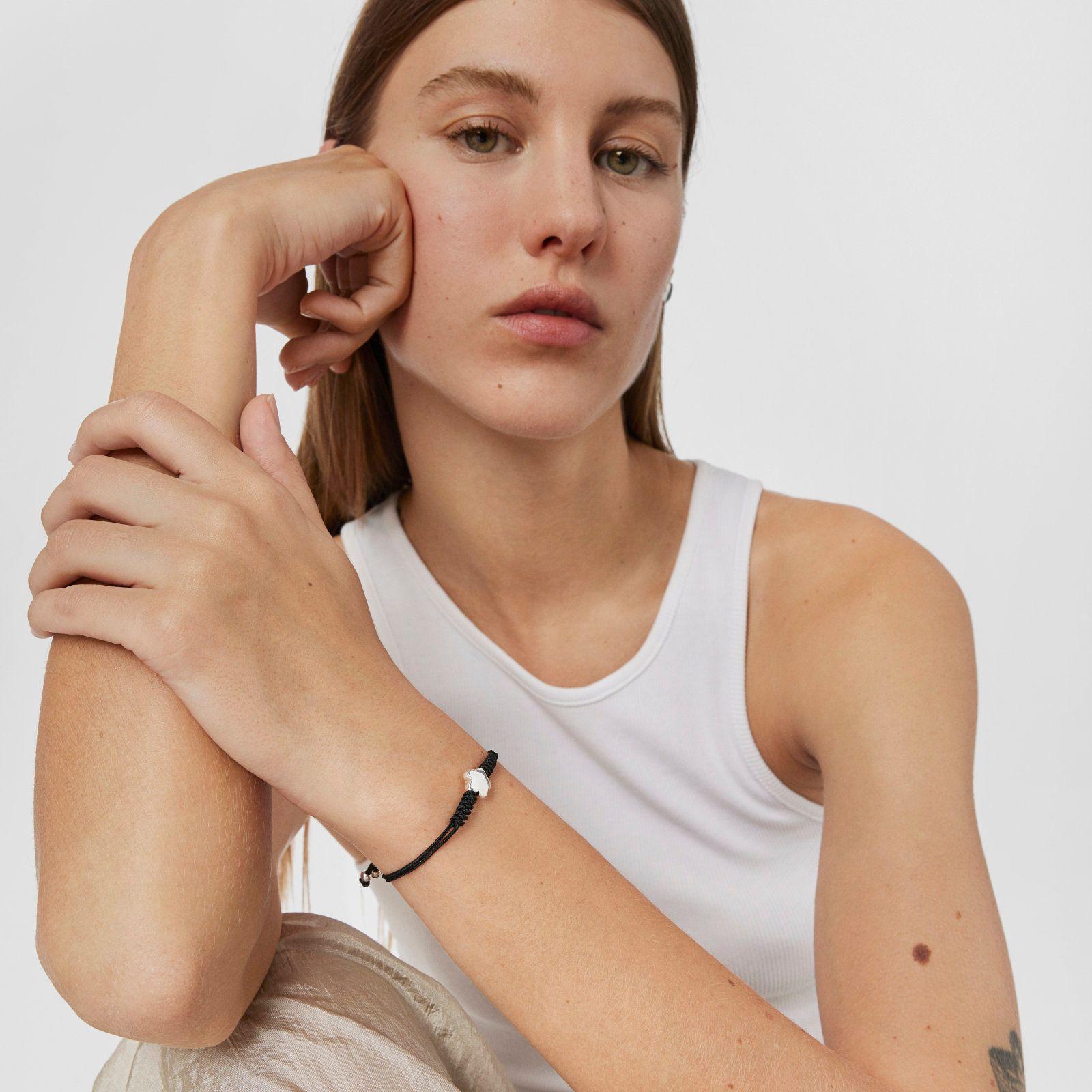 Pulsera de nylon con motivo flor de plata Bold Motif Tous-6