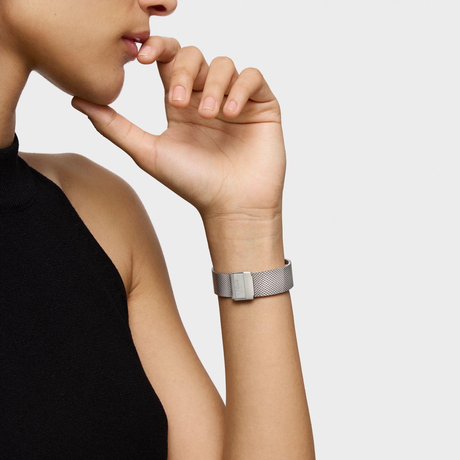 Reloj analógico esfera marrón con brazalete acero bicolor-5