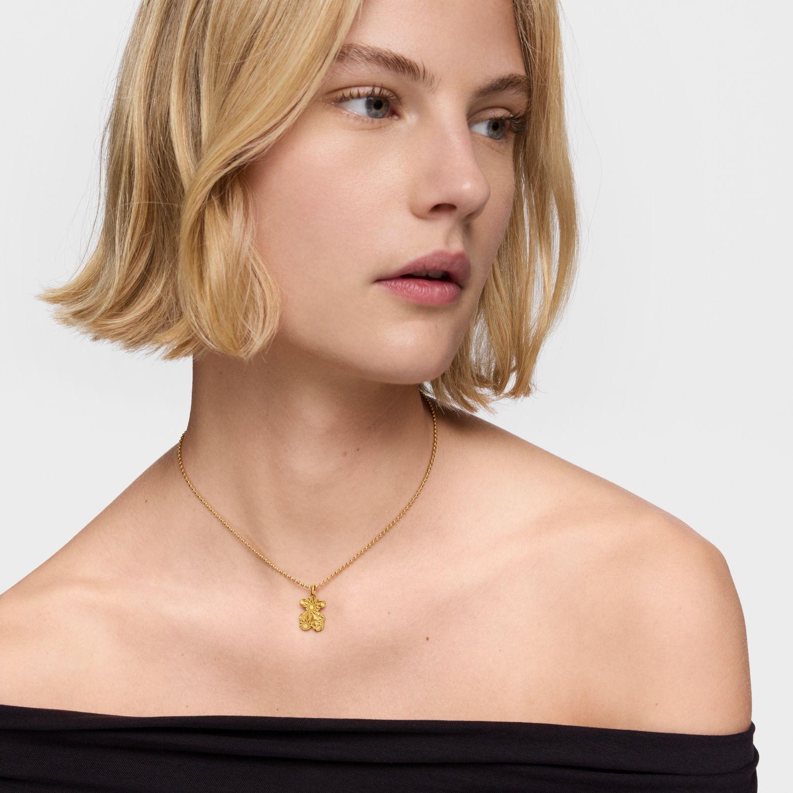 Colgante oso mecanizado con baño de oro 18 kt sobre plata Sweet Dolls-4