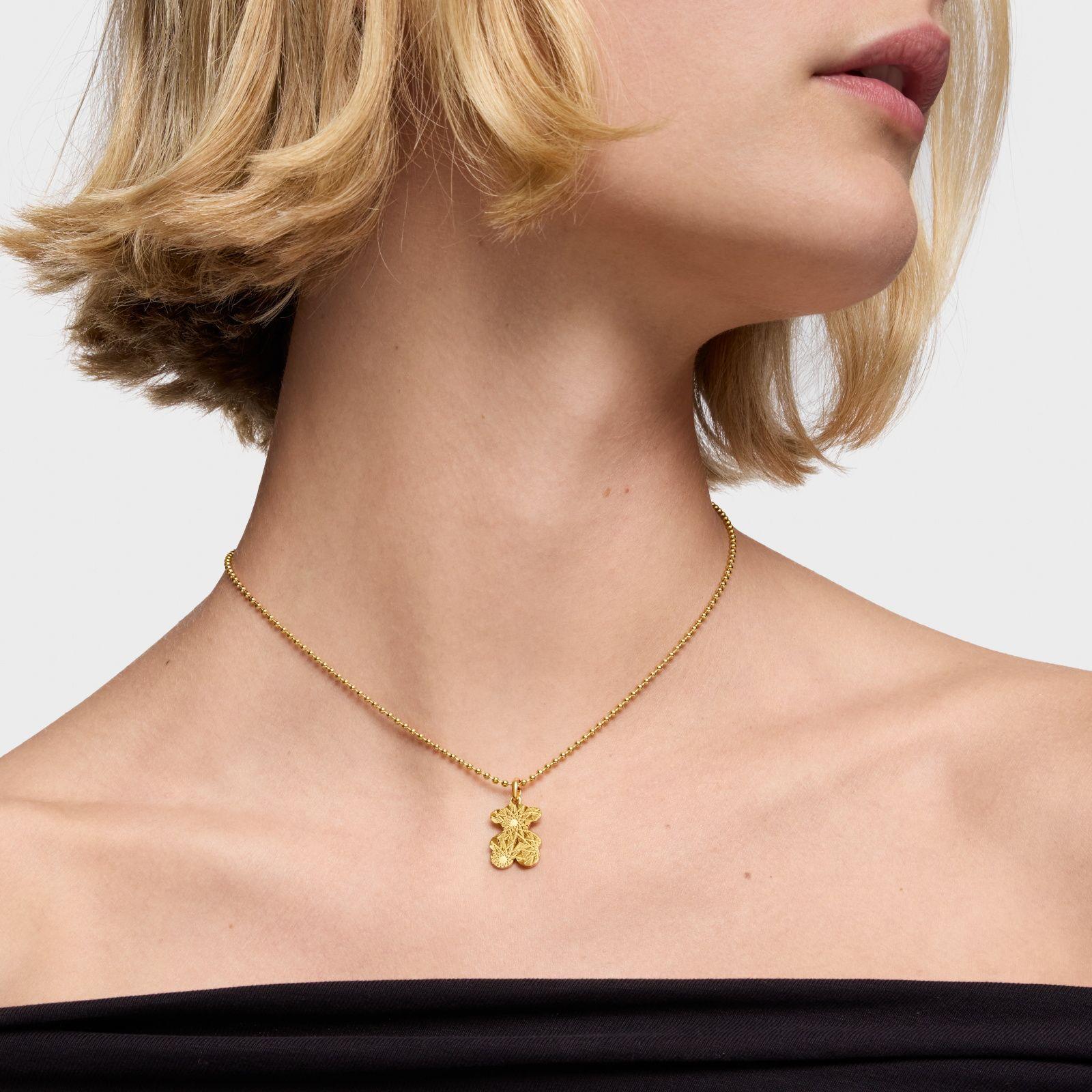 Colgante oso mecanizado con baño de oro 18 kt sobre plata Sweet Dolls-6